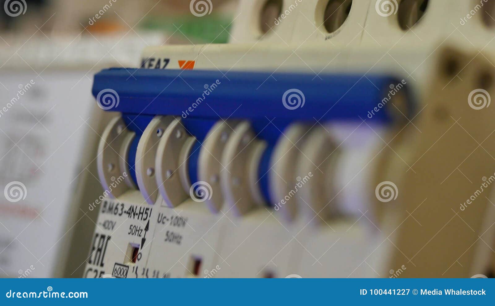 Electric Stand. Electrical Installation. Closeup Editorial Photography