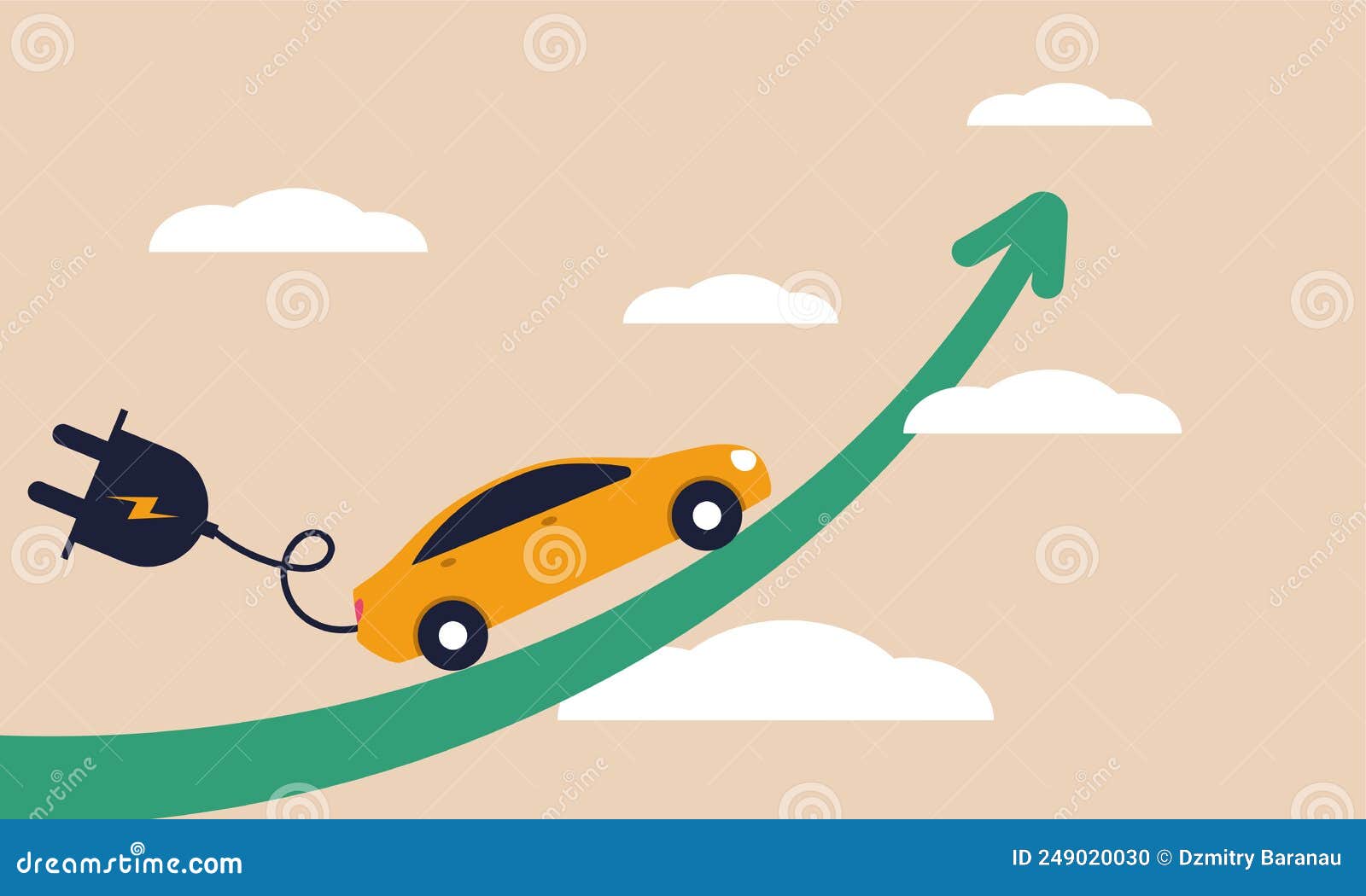 electric stock car and ev increase earning. profit vehicle and environment energy market graph   concept.