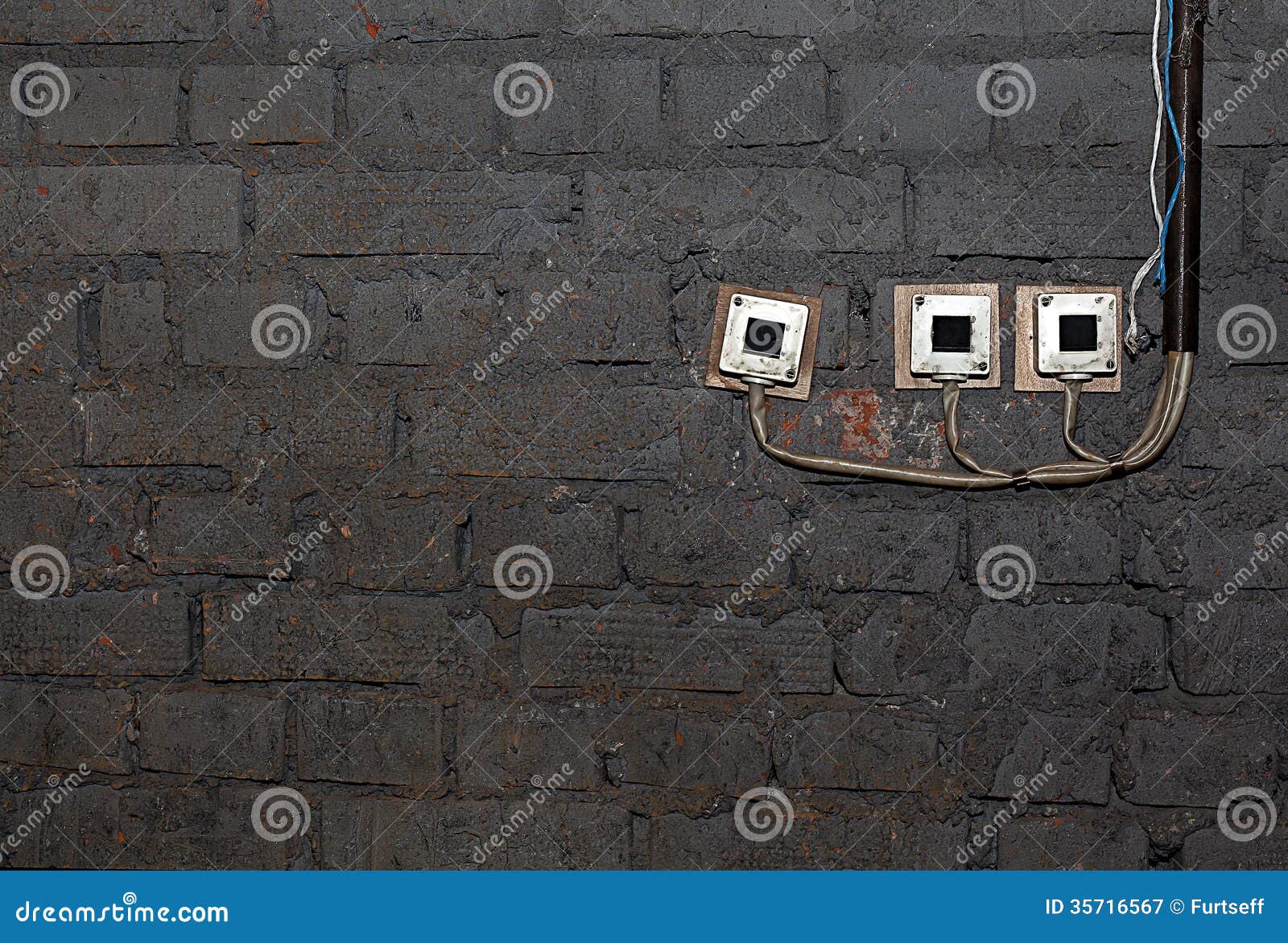 Electric Switch on the Wall Stock Image Image of gray, architecture