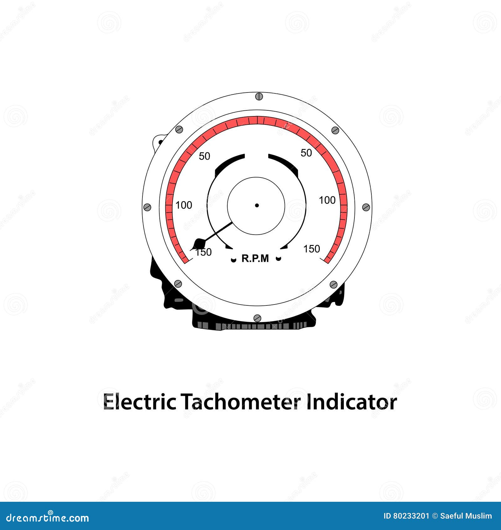 Electric tachometer stock vector. Illustration of sign 80233201