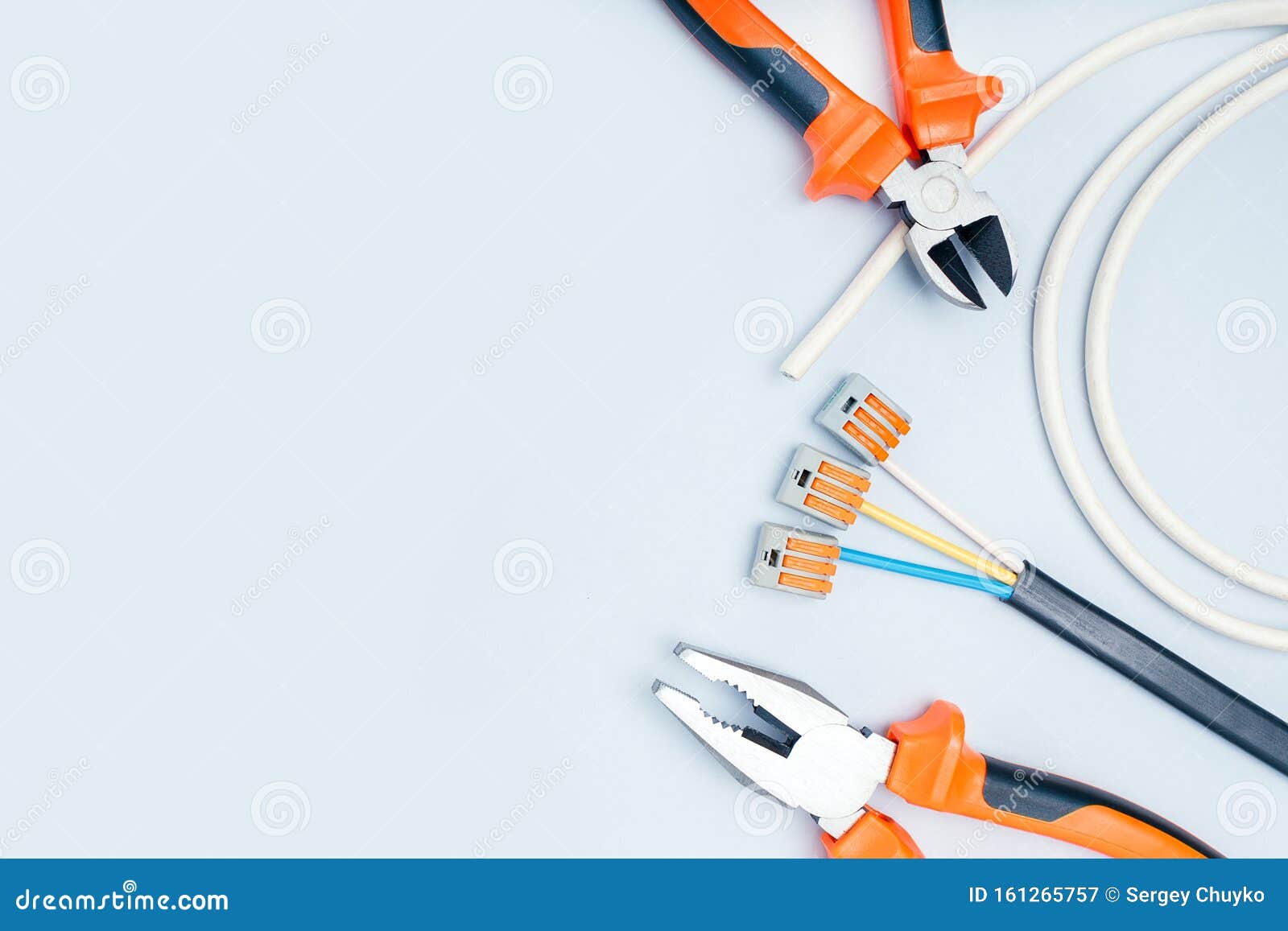 Electric Tools and Equipment on Grey Background Stock Image Image of connect, industry 161265757