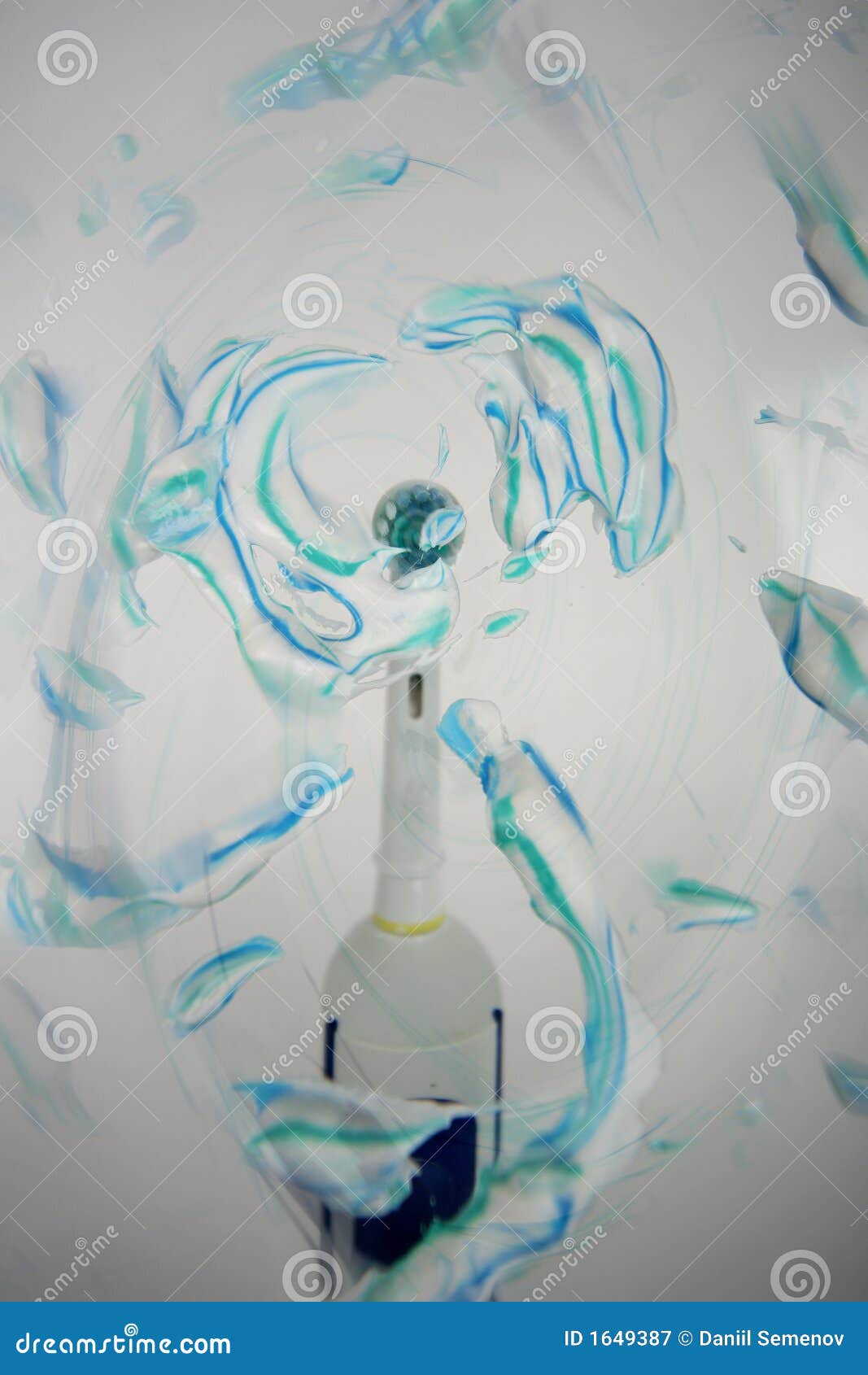 Electric Toothbrush with Flying Toothpaste Stock Image Image of