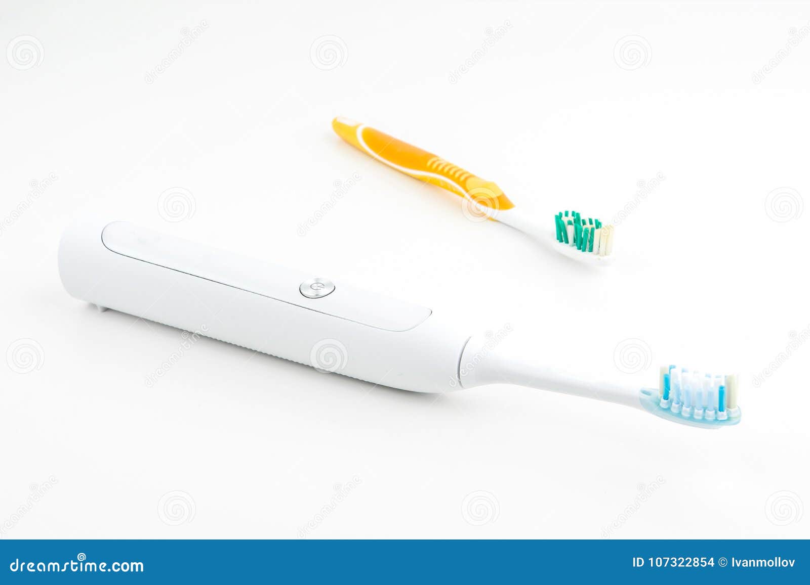 Electric Toothbrush Versus Manual Toothbrush Stock Photo Image of