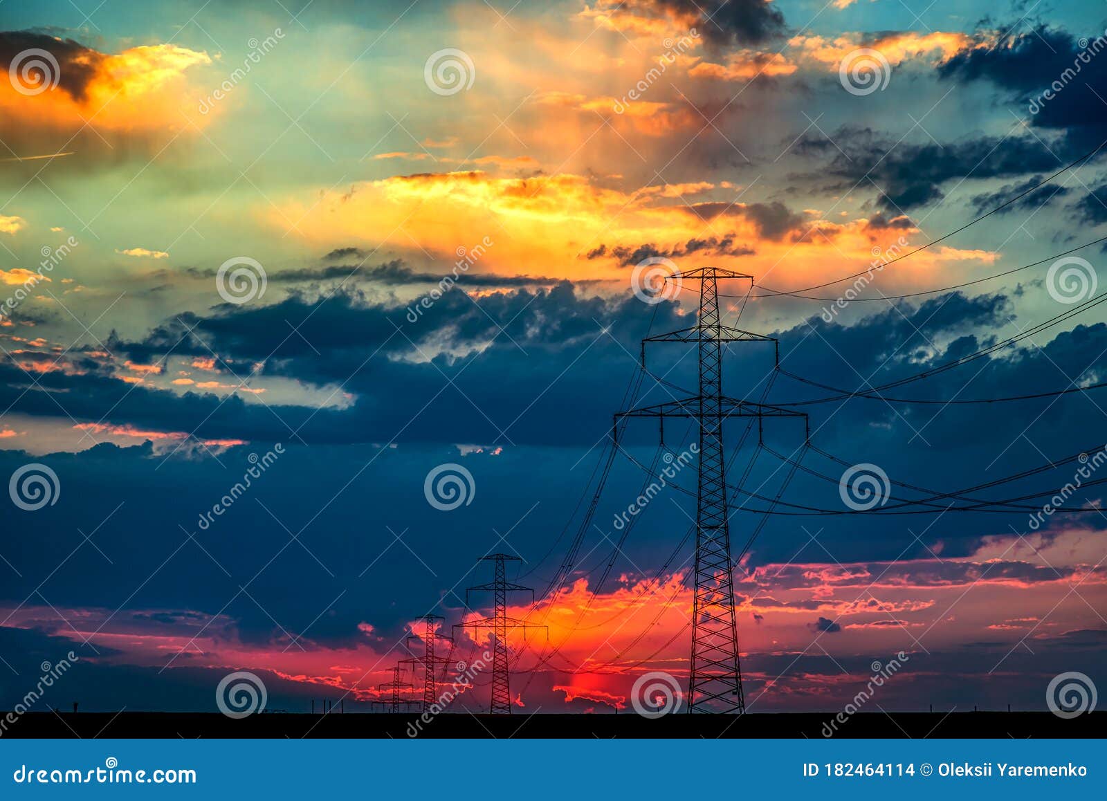 electric tower . high voltage post .