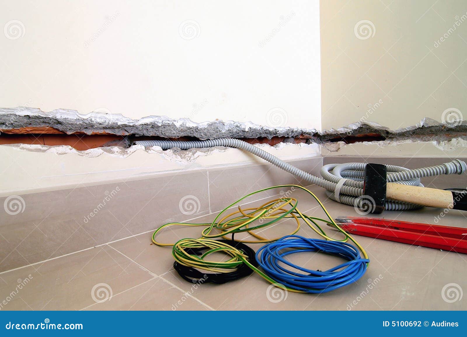 Electric trace stock photo. Image of cable, cement, electricity 5100692