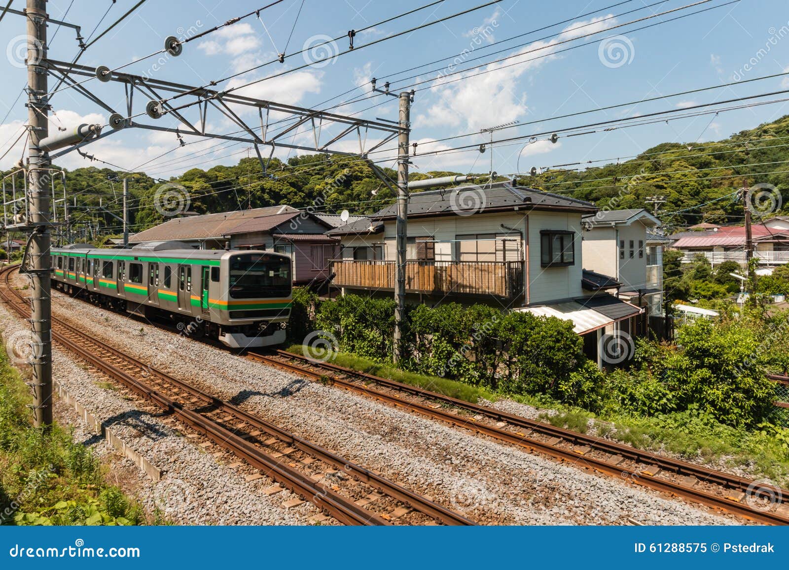 Electric train in Japan stock image. Image of tracks 61288575