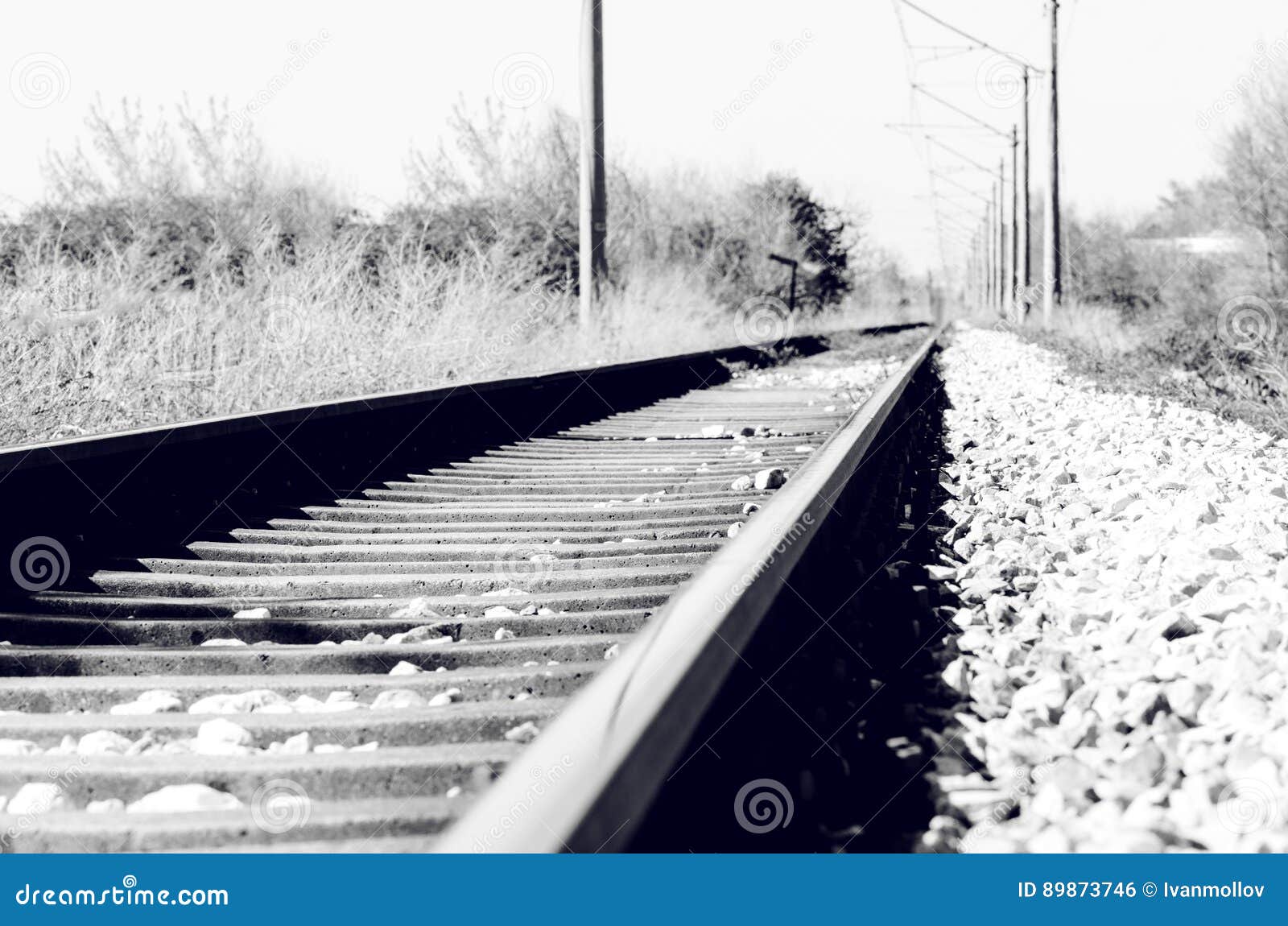 Electric Train Rails High Contrast Stock Photo Image of platform