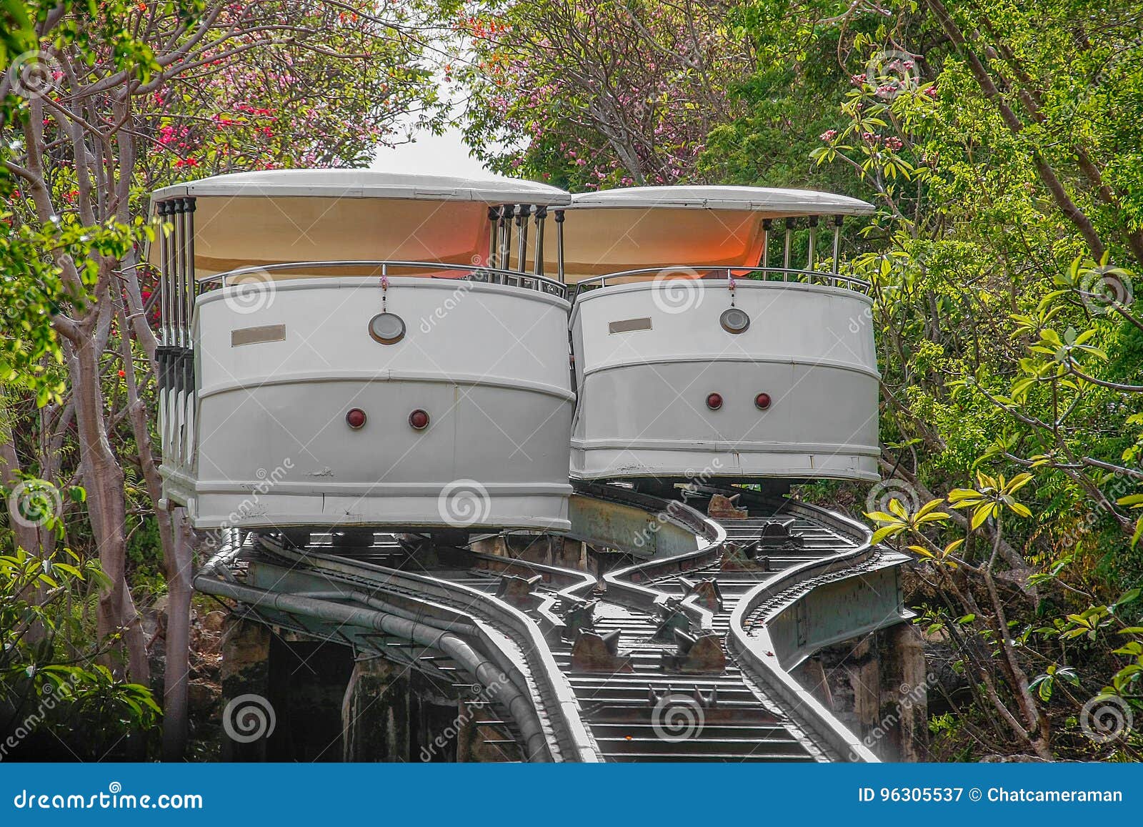 Electric Tram Down on Slope Way Stock Image Image of tramway, vintage
