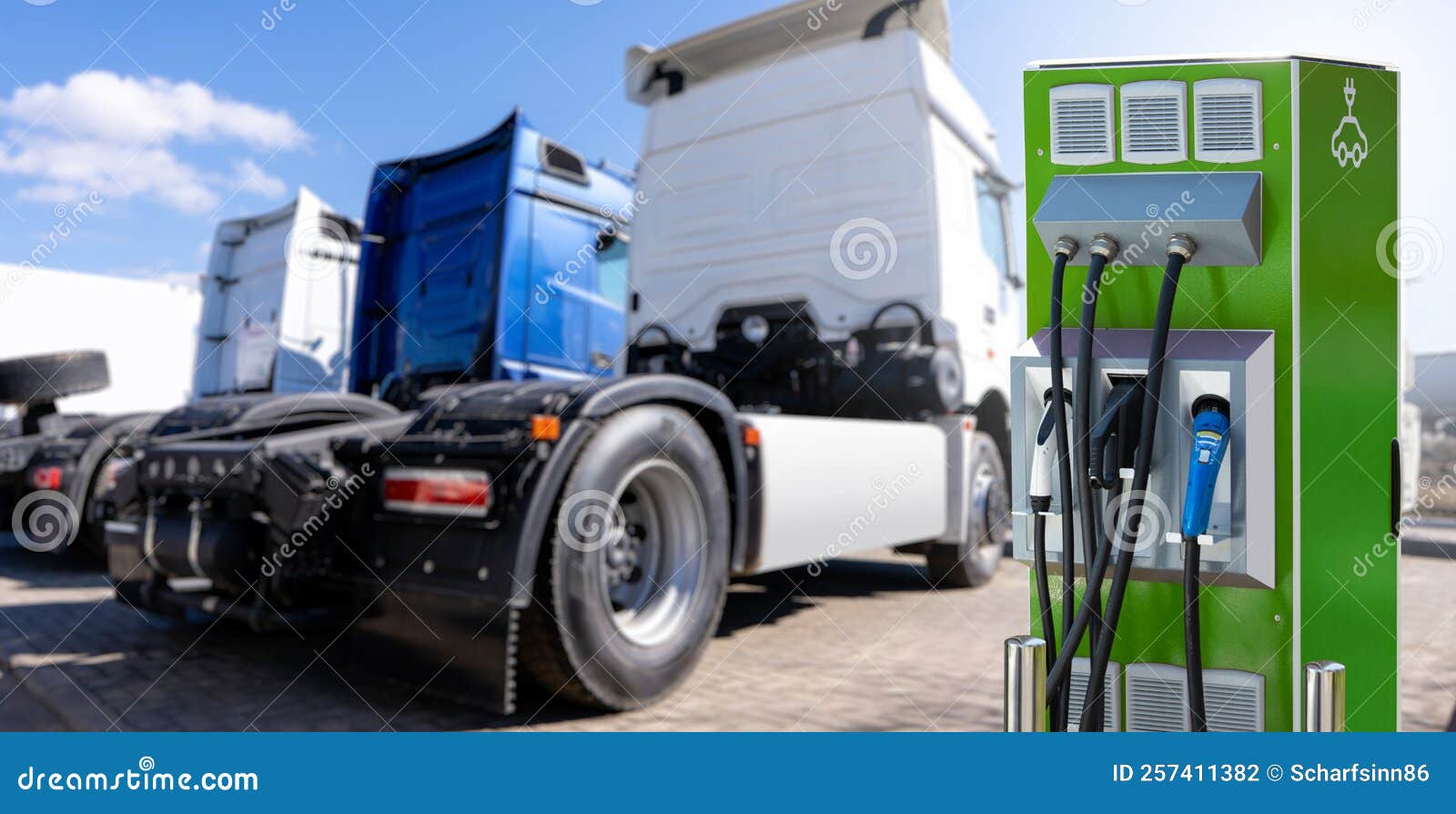 electric truck with charging station
