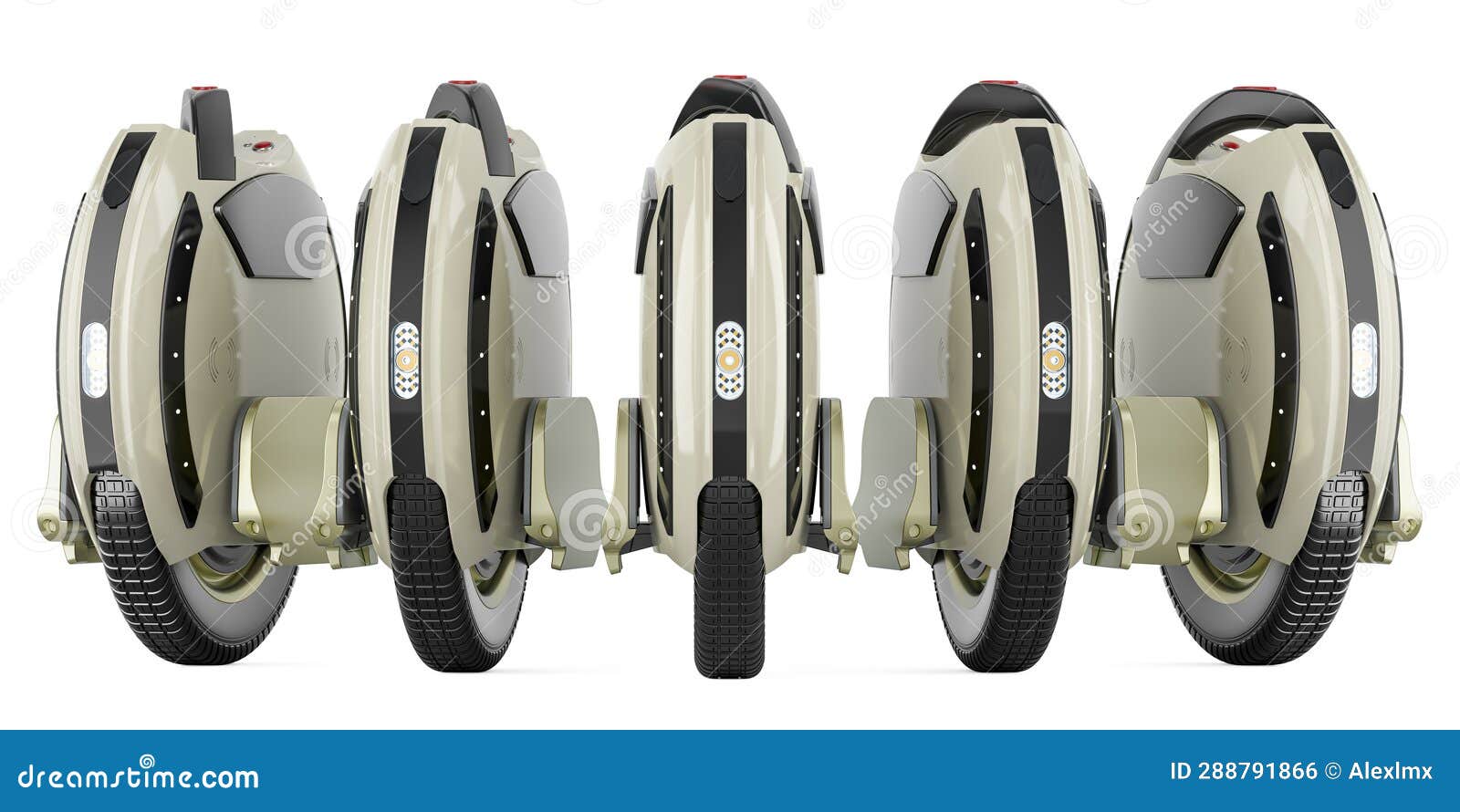 Electric Unicycles, 3D Rendering Stock Illustration Illustration of