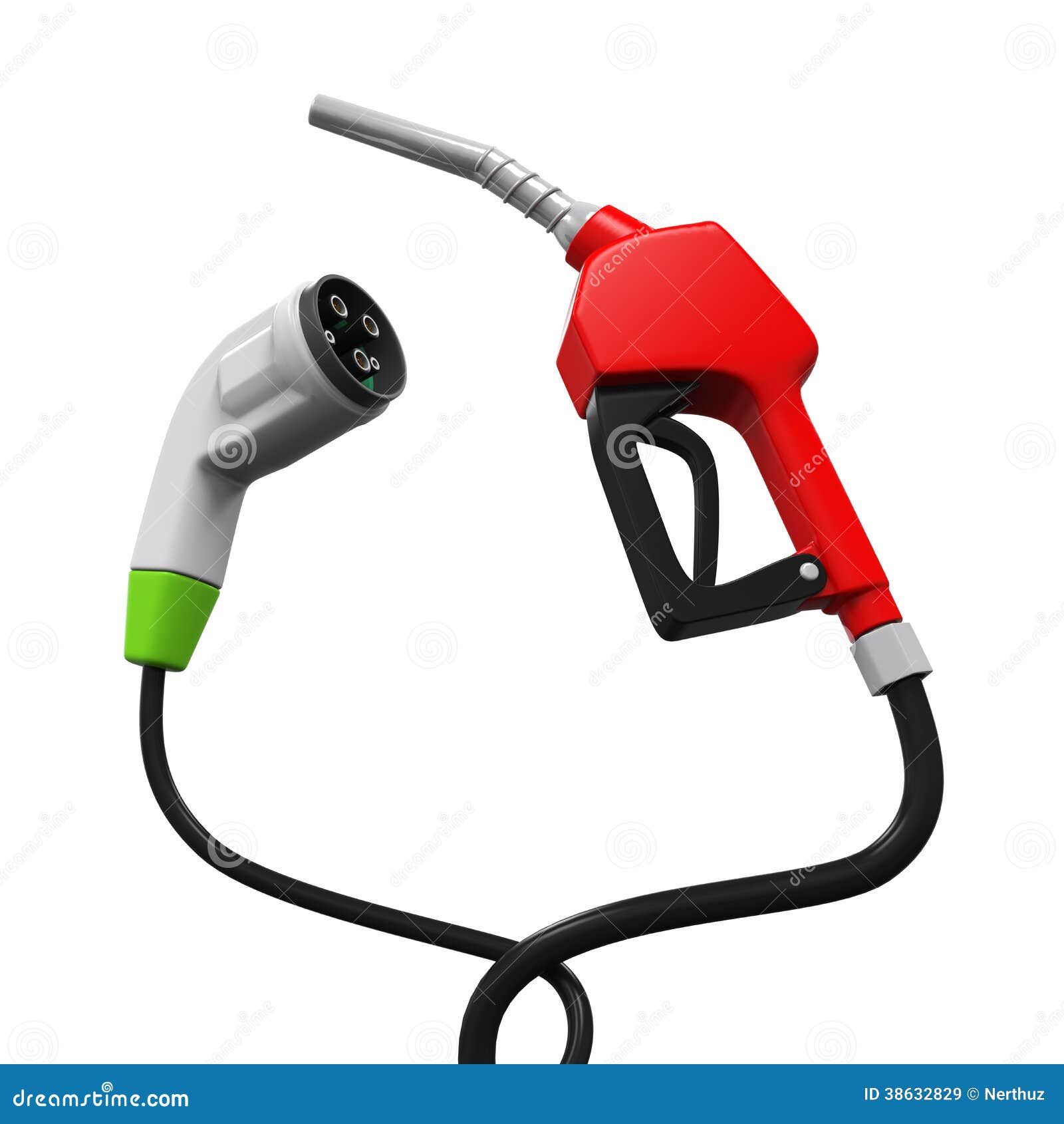 royalty free stock images electric vehicle charging plug gas nozzle isolated white background d render image