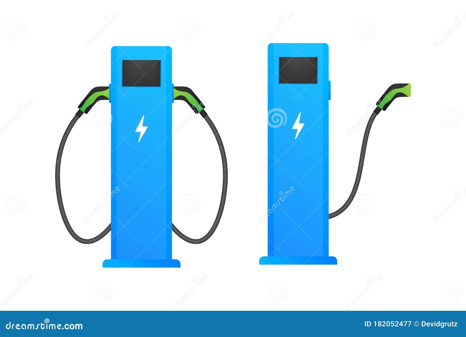 Electric Vehicle Charging Station Icon. Flat Ev Charge. Electric Car