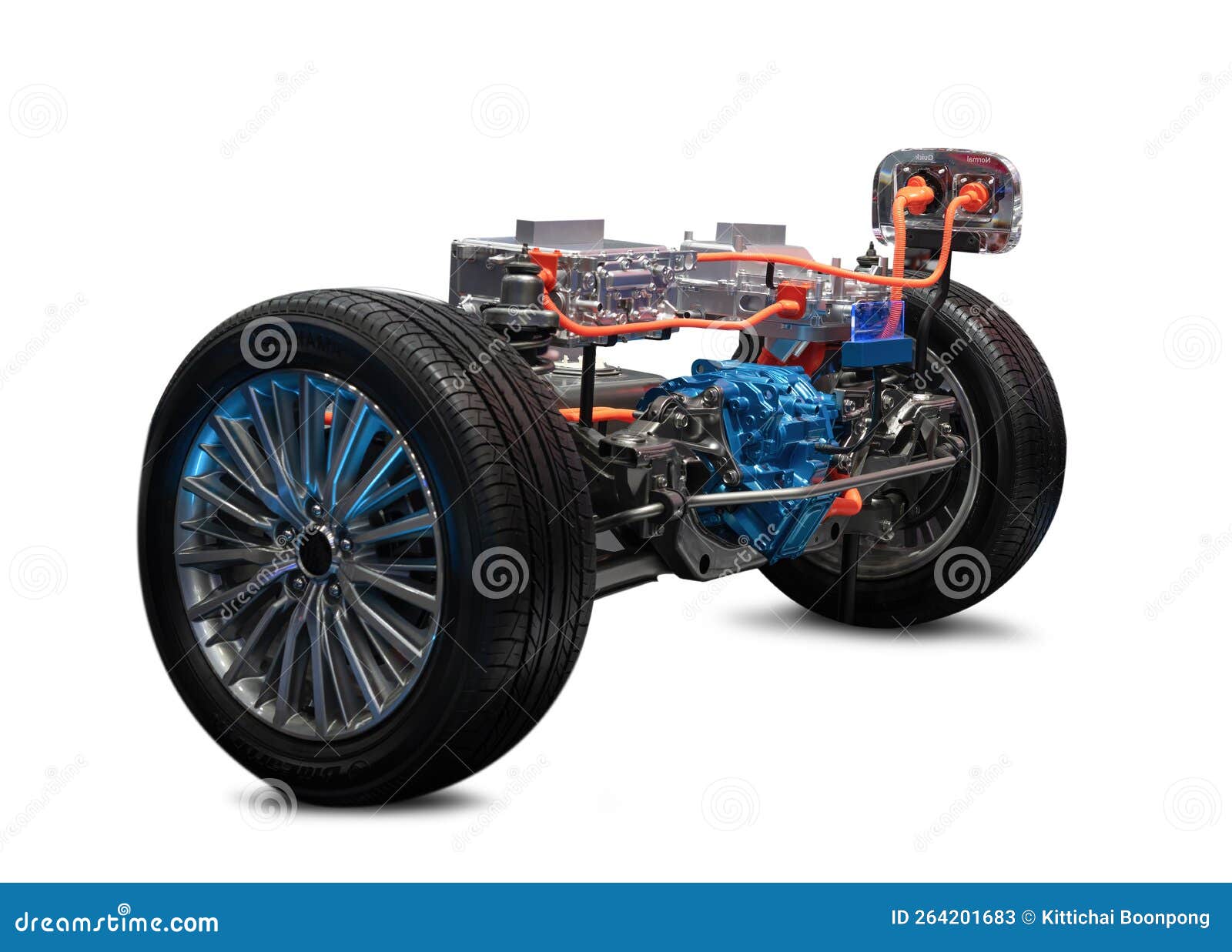 Electric Vehicle EV Components, Motor, Build & Frame Stock Image