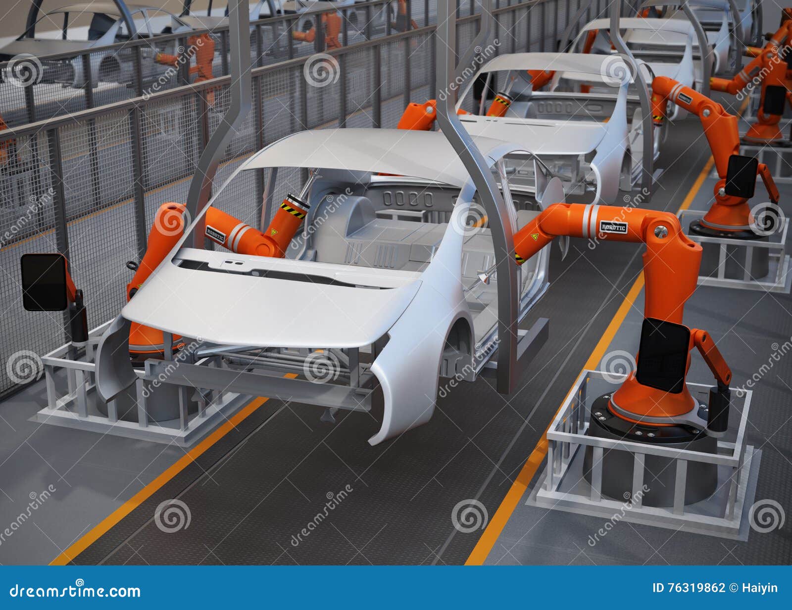 Electric Vehicles Body Assembly Line Stock Illustration Illustration