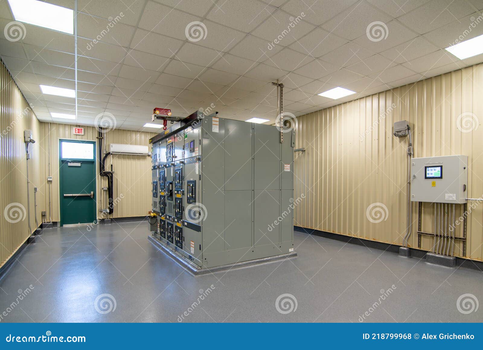 electric voltage control room at industrial plant