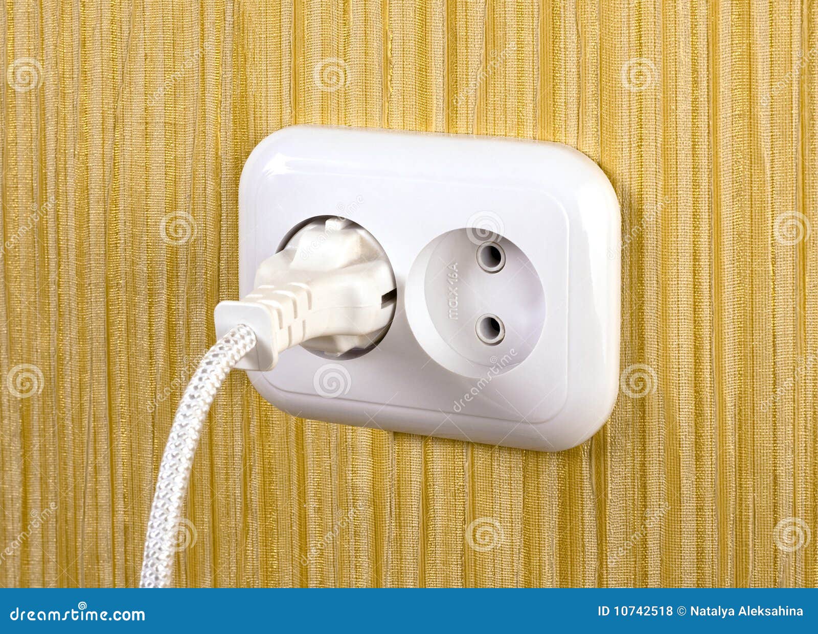 Electric white socket stock photo. Image of wattage, closeup 10742518