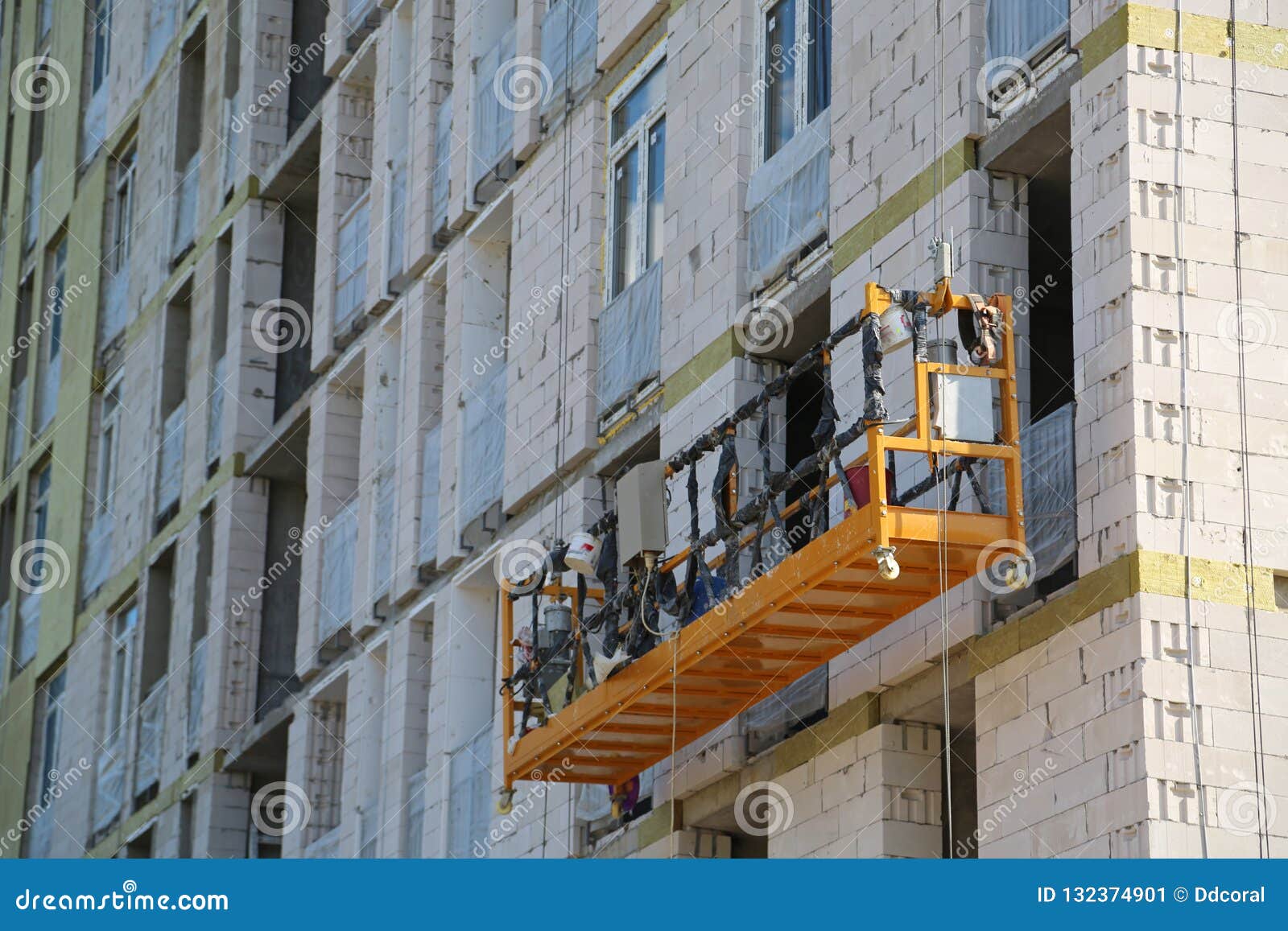Electric Winch on Building Under Construction Stock Image Image of