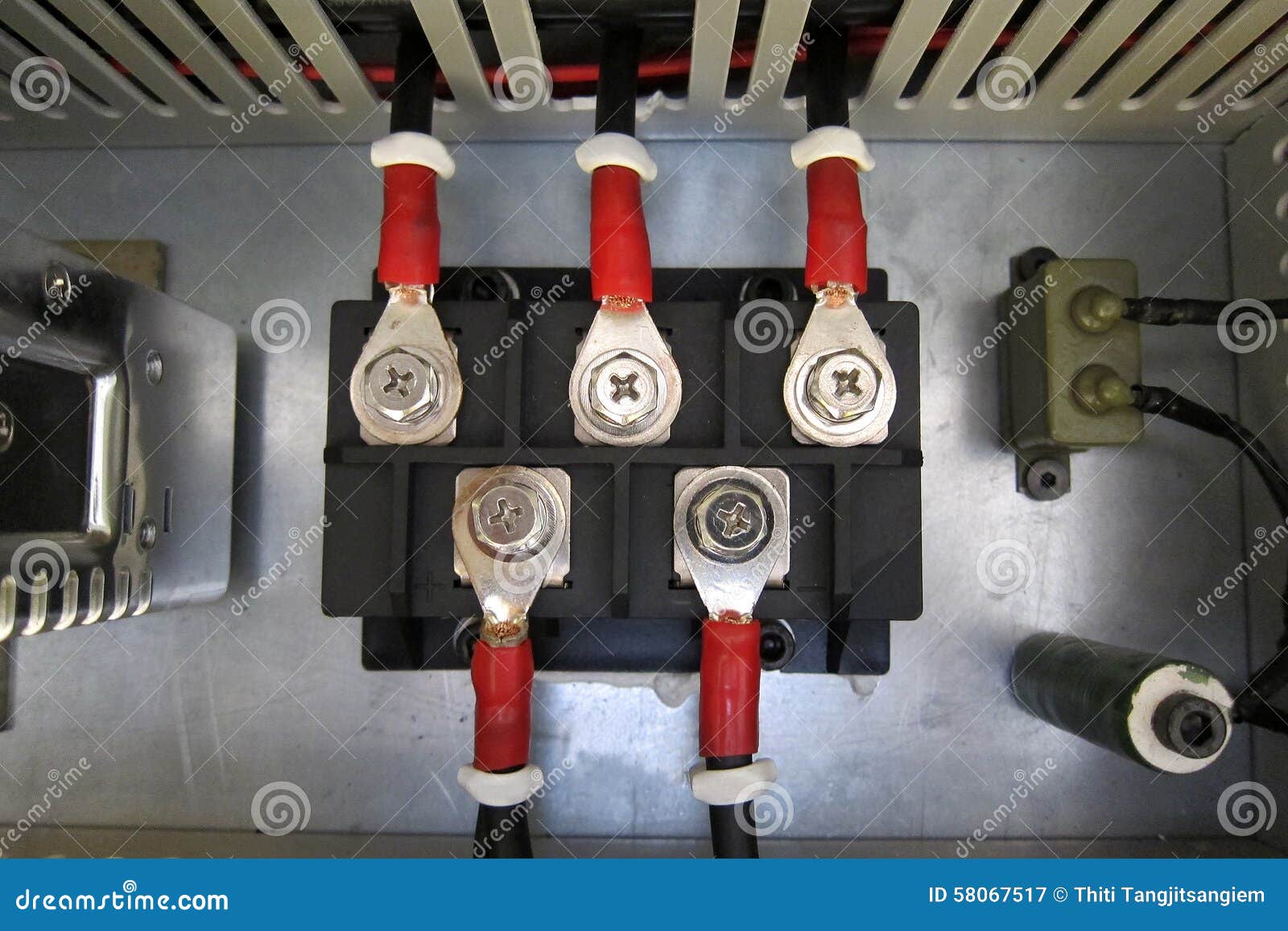 Electric Wires with Terminal Block Stock Image Image of cable