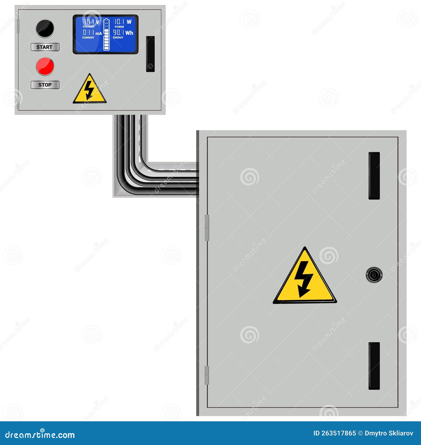 Electrical Box, Industrial Electrical Control Panel. Liquid Crystal
