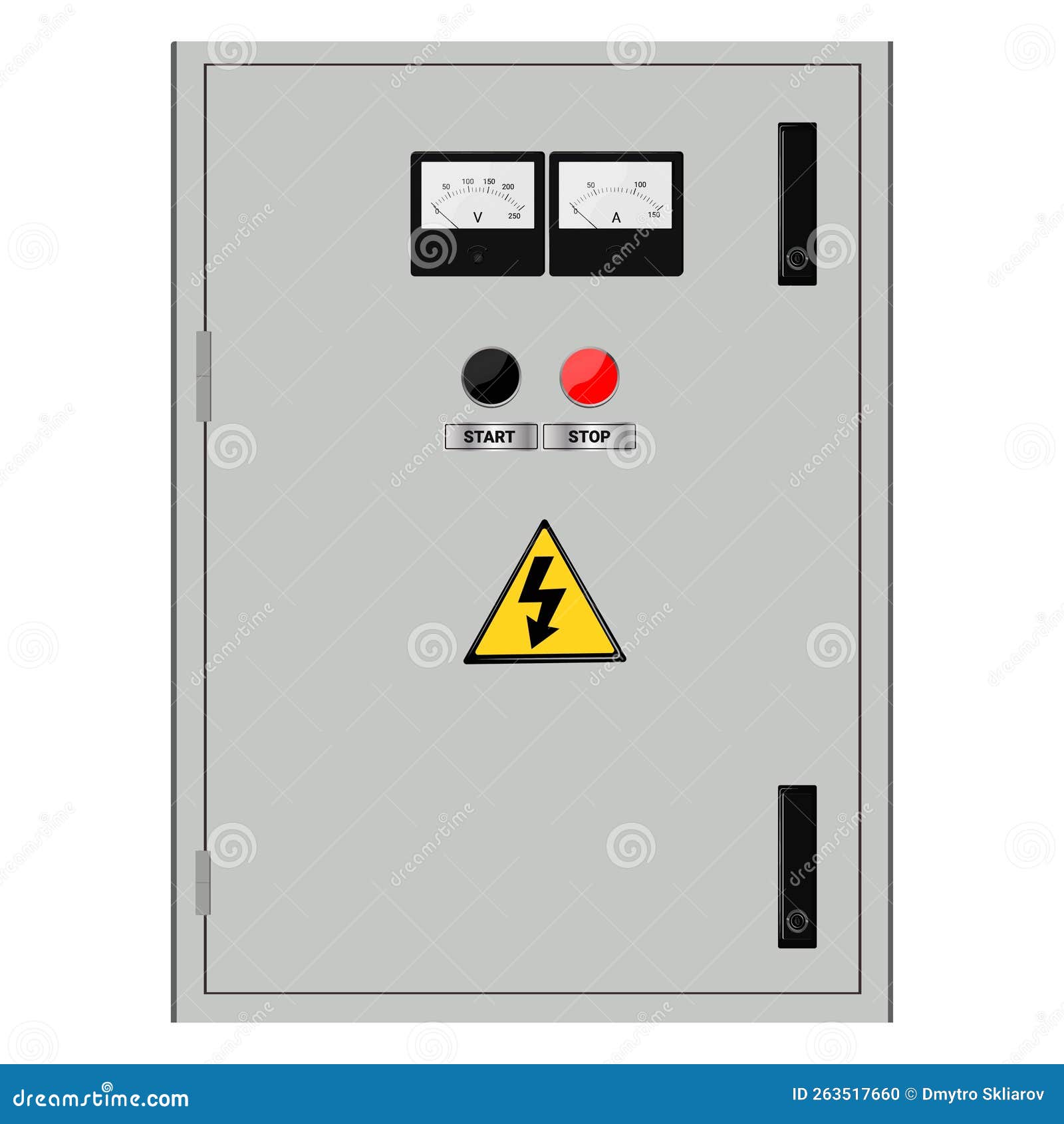 Electrical Box, Industrial Electrical Control Panel. Vector Image Stock