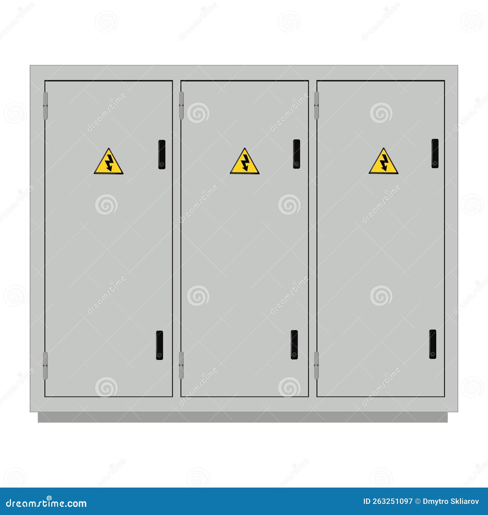 Electrical Box, Industrial Electrical Control Panel. Substation. Vector