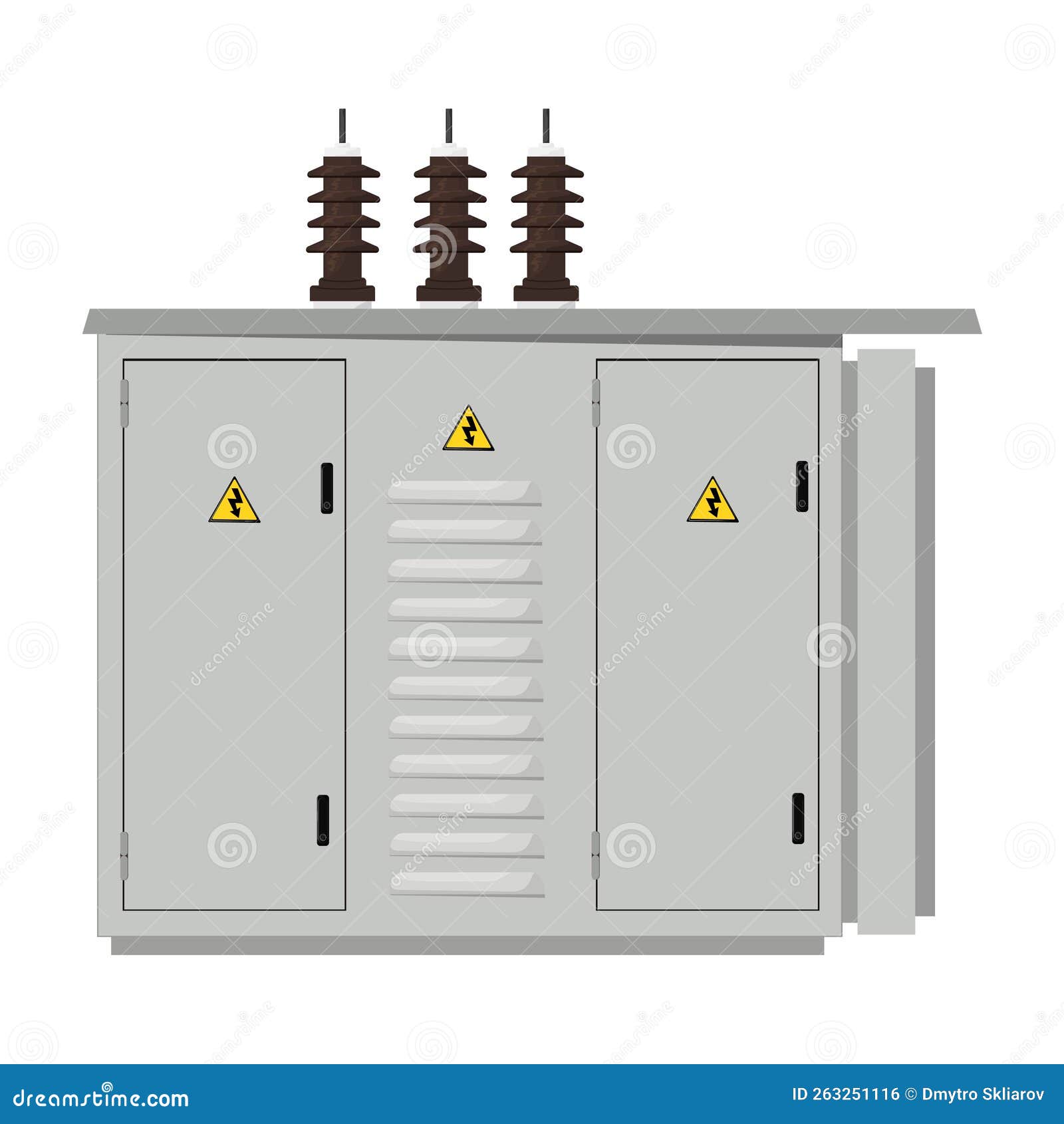 Electrical Box, Industrial Electrical Control Panel. Substation. Vector