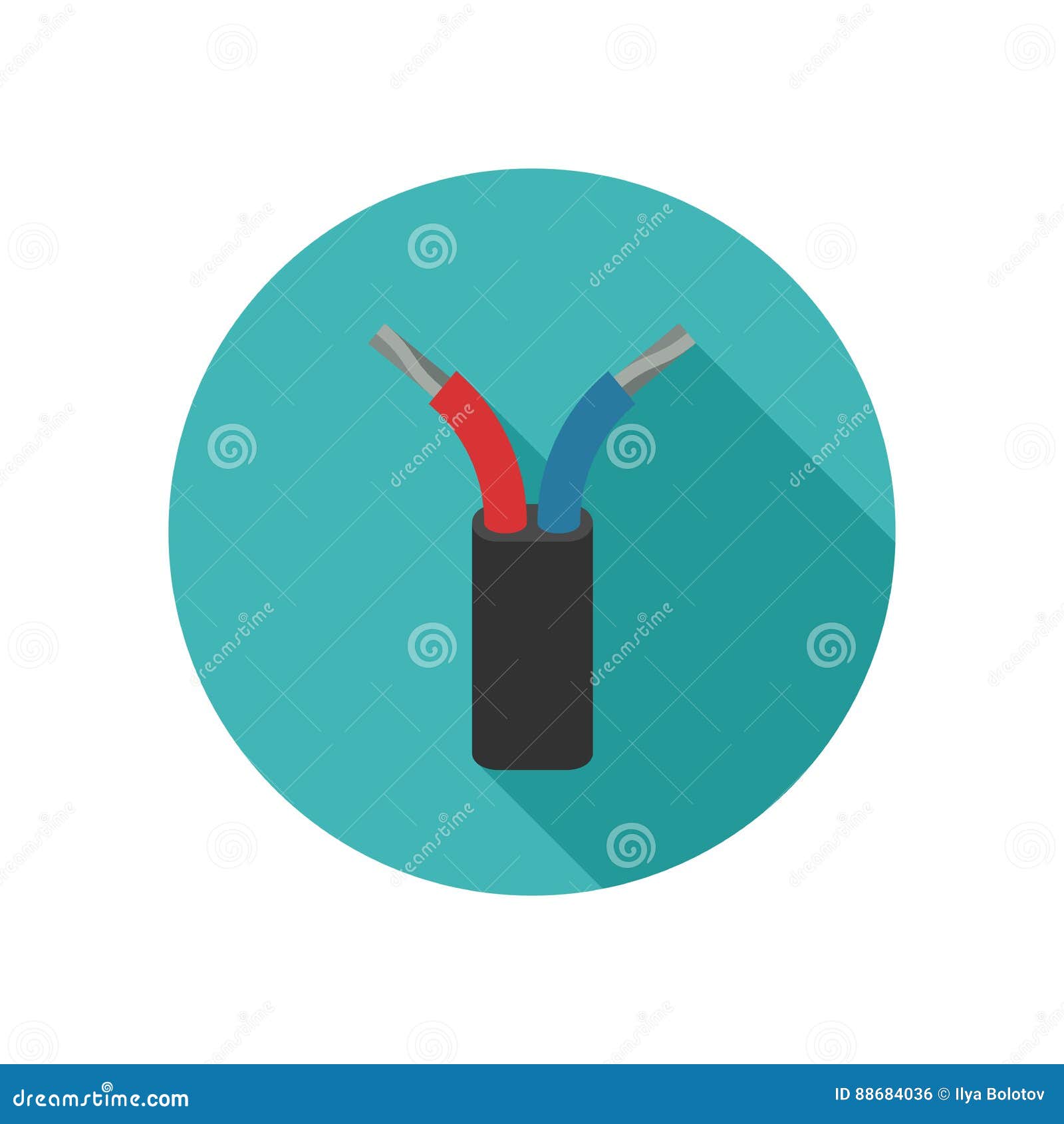 Electrical cable icon. stock vector. Illustration of communication