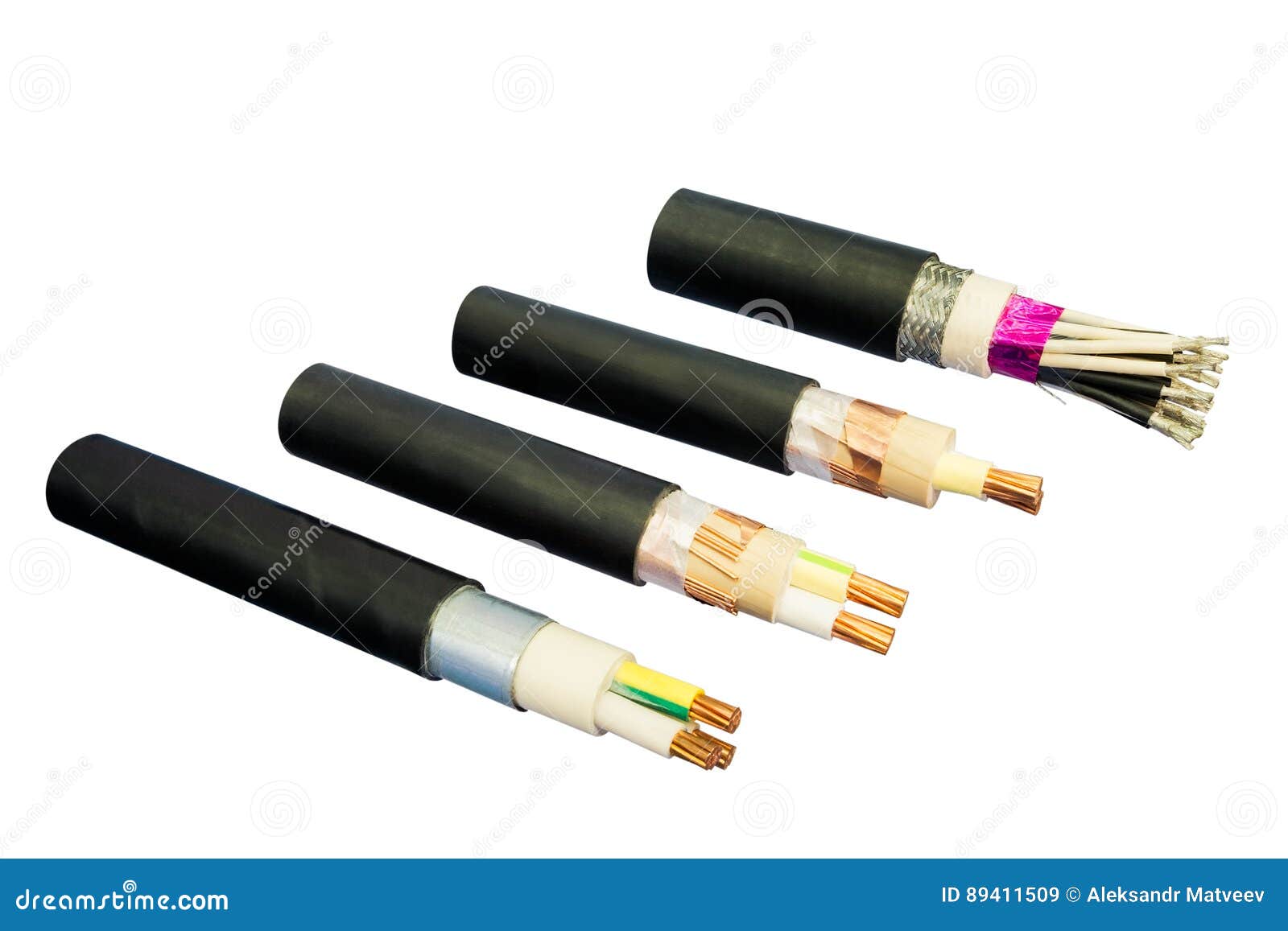 Electrical Cables Isolated on White Background Stock Image Image of