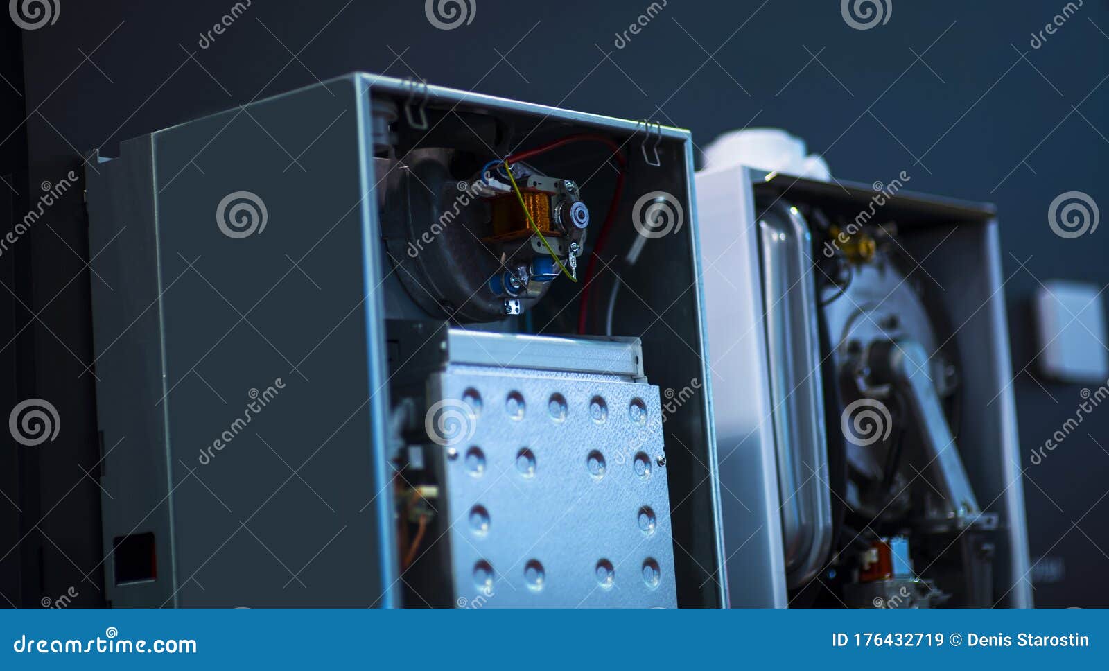 Electrical Coil in the Distribution Panel with Wires. Small