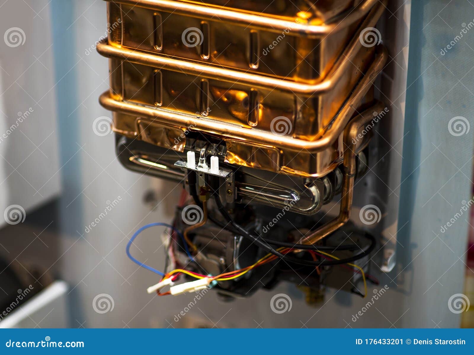 Electrical Coil in the Distribution Panel with Wires. Small