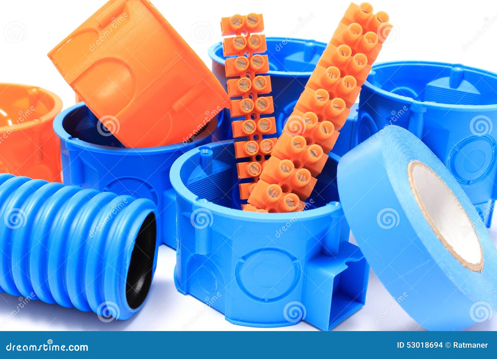 Electrical Components for Use in Electrical Installations Stock Photo