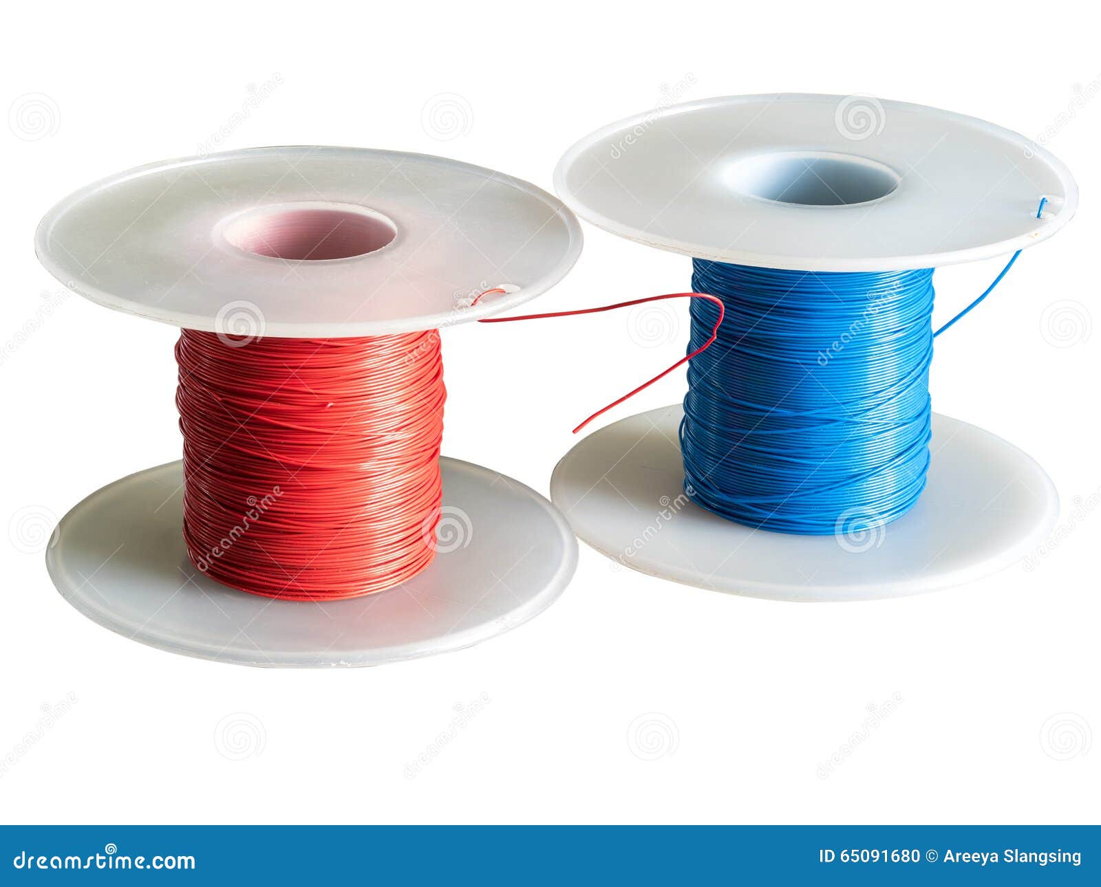 Electrical Conductor Wire Insulated by Color Red and Blue Stock Photo Image of objects