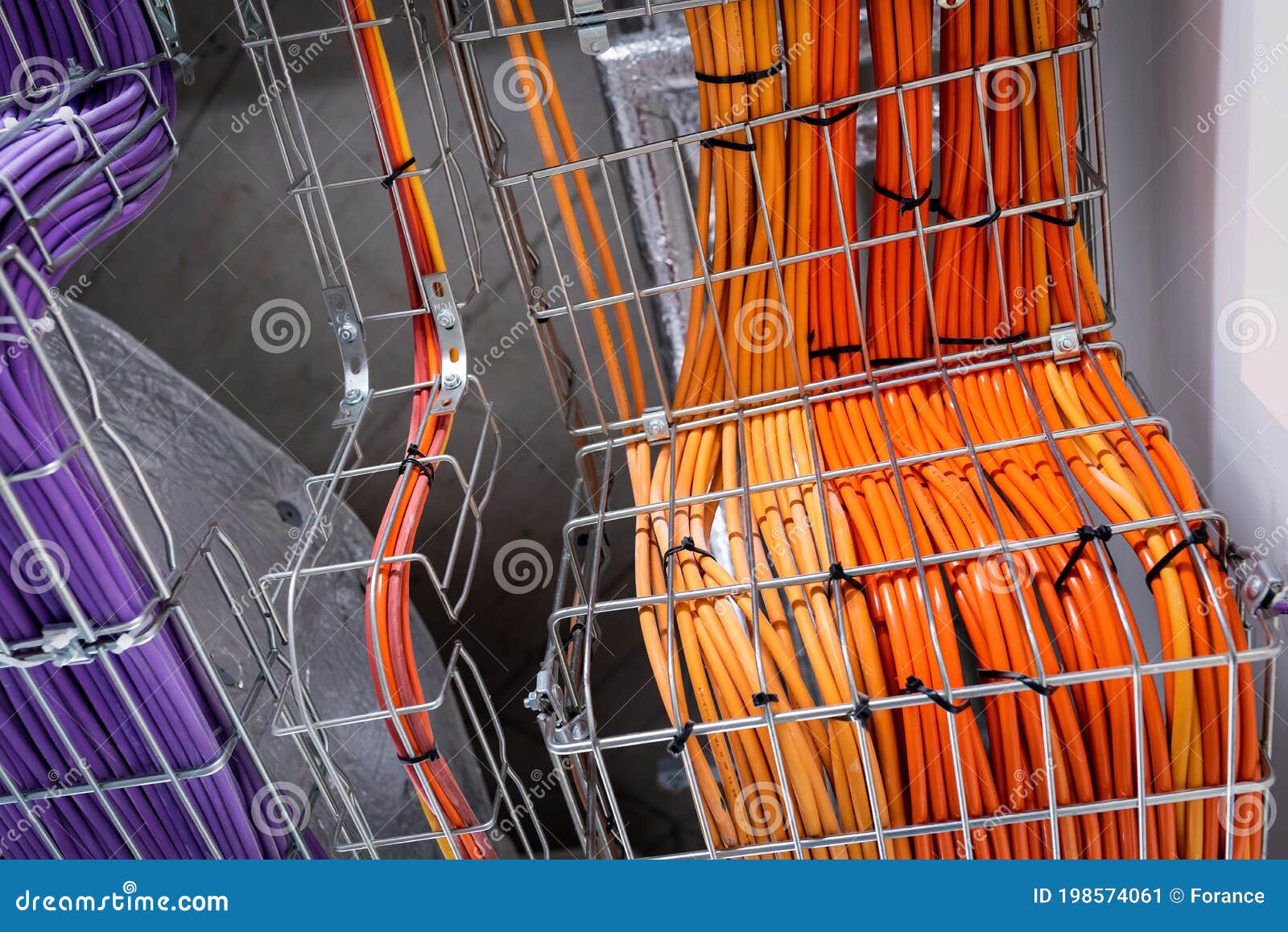 Electrical Conduits System and Metal Pipeline Installed on Building