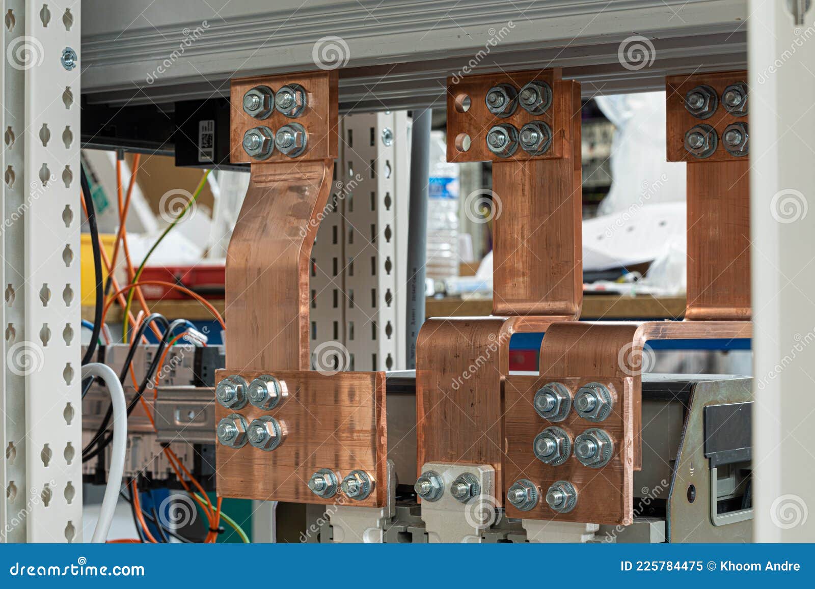 Electrical Connection Made of Highvoltage Copper Bars Stock Image Image of industry