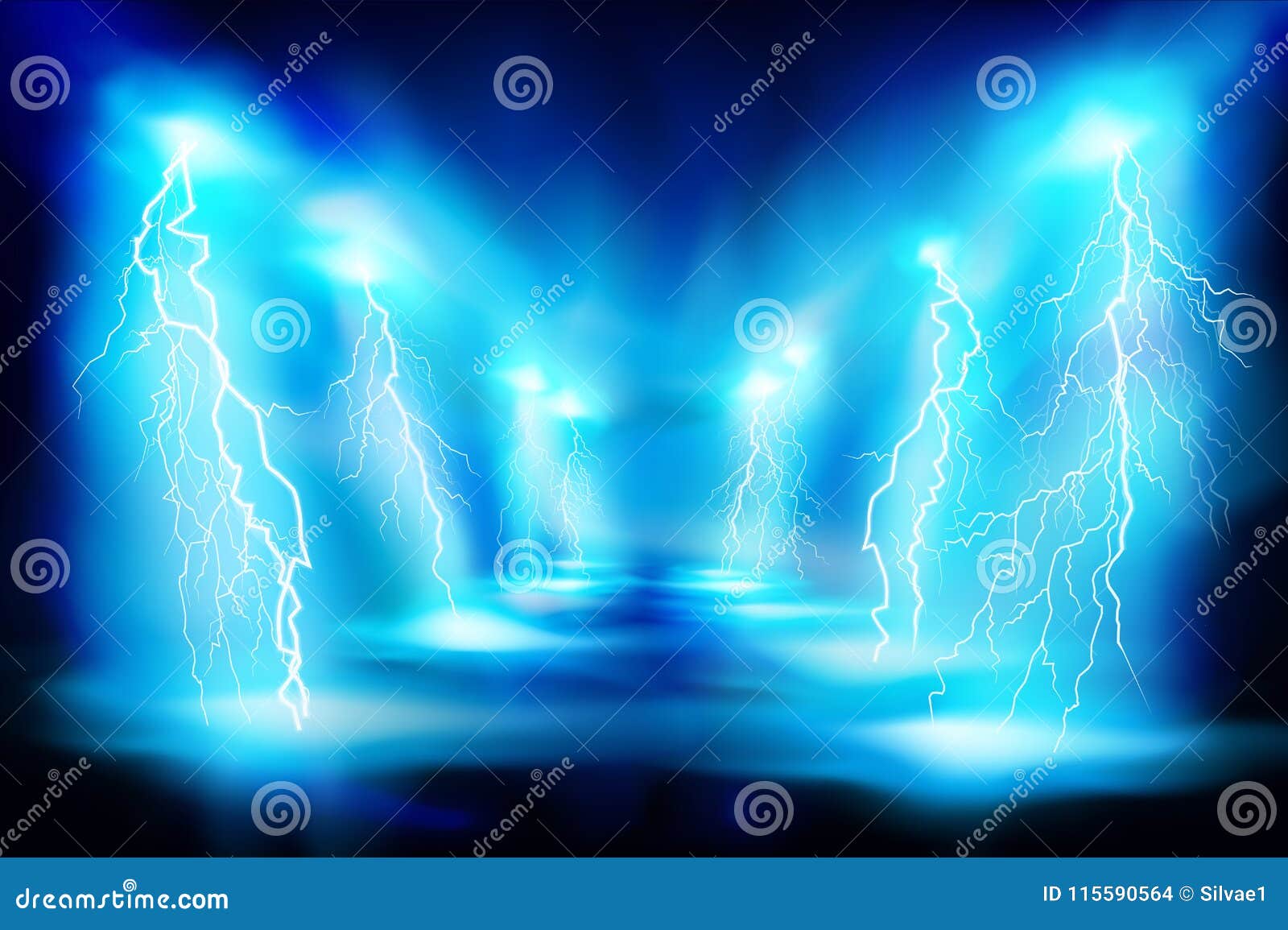 Electrical Discharges. Vector Illustration. Stock Vector Illustration