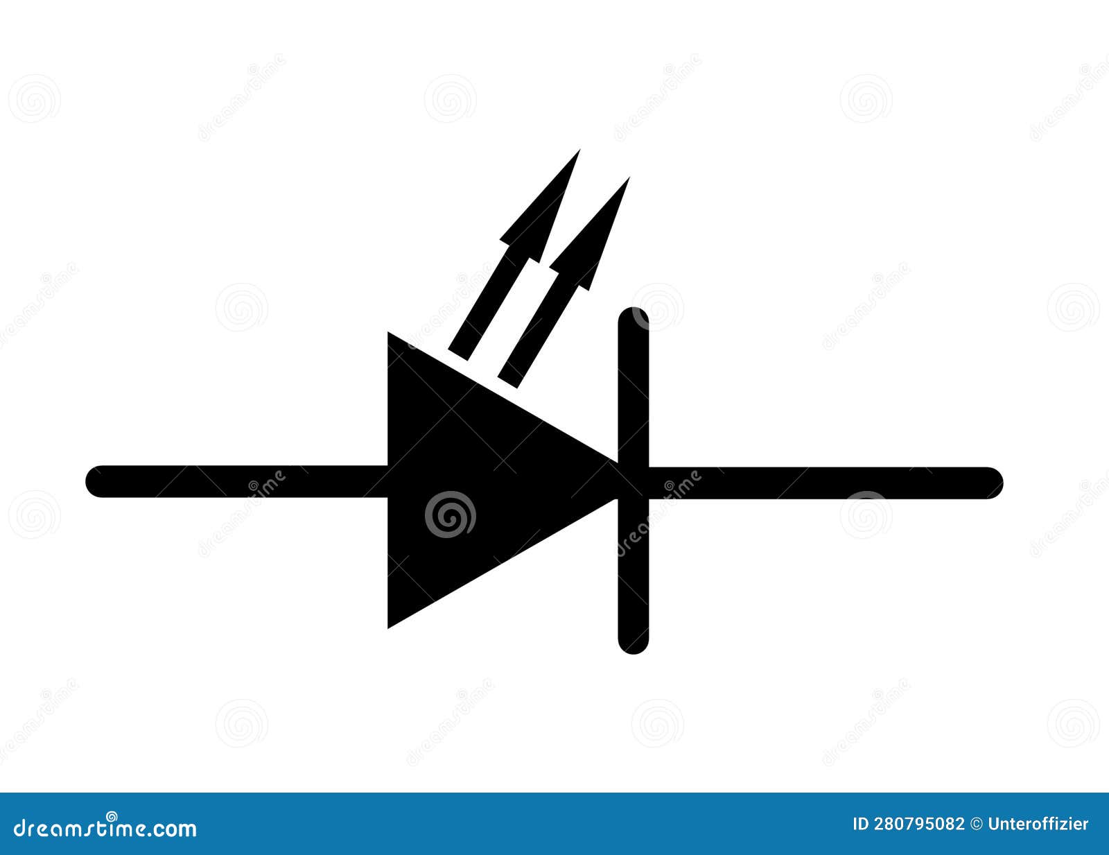 The Electrical Electronic Symbol of a Light Diode LED Component White Backdrop Illustration - Illustration of flow, components: 280795082