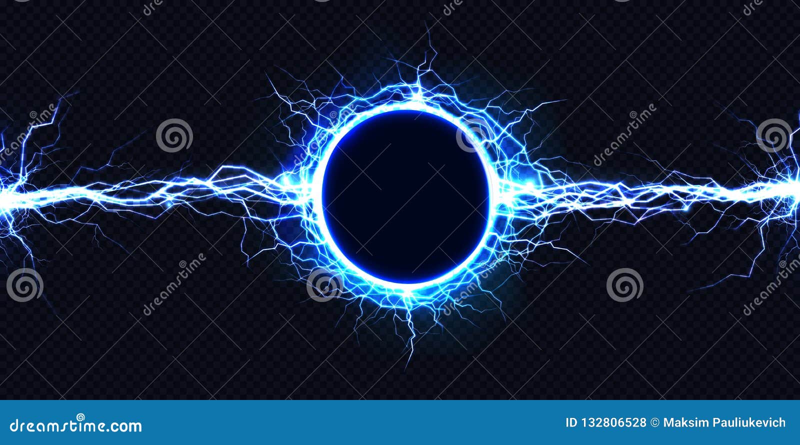 Electrical Energy Discharge 3d Vector Light Effect Stock Vector