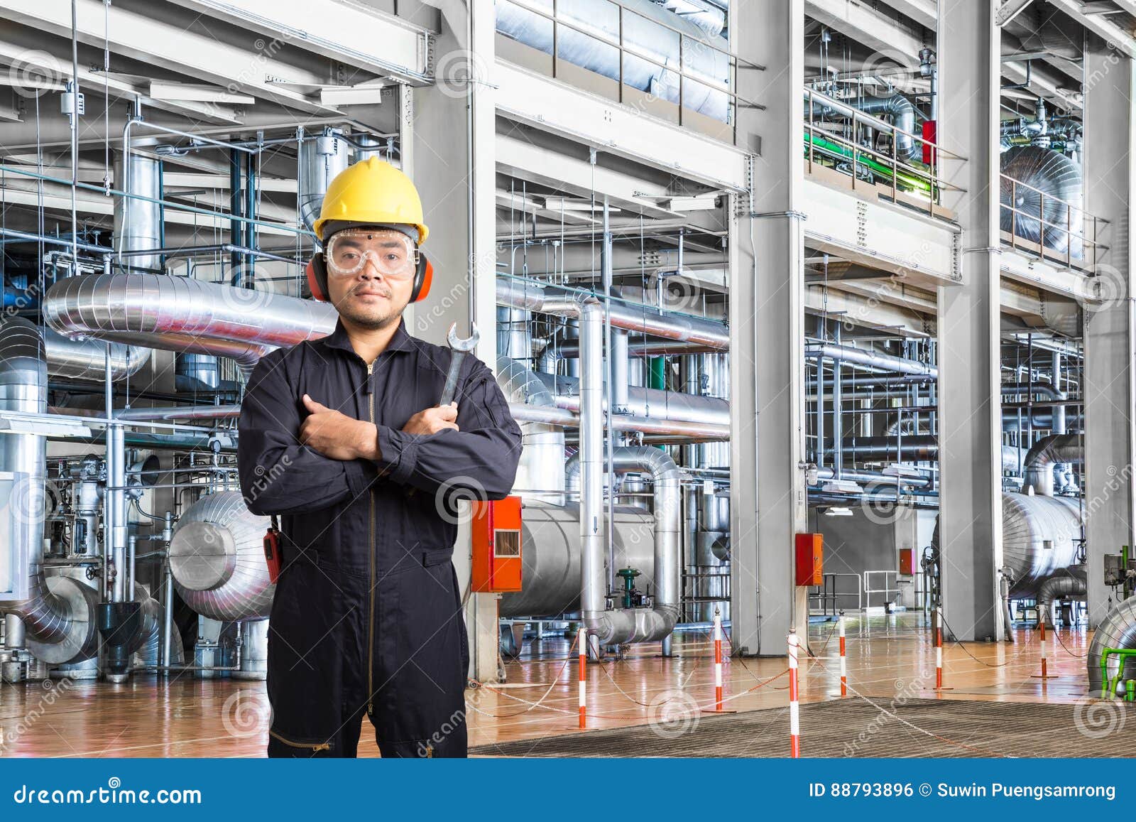 Electrical Engineer Working at Control Room of Thermal Power Stock