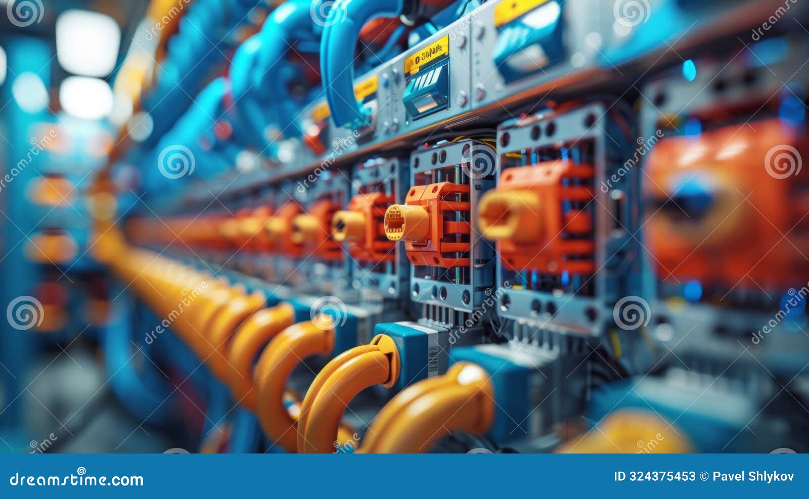Electrical Equipment, Industrial Cable. Wires Background and Texture
