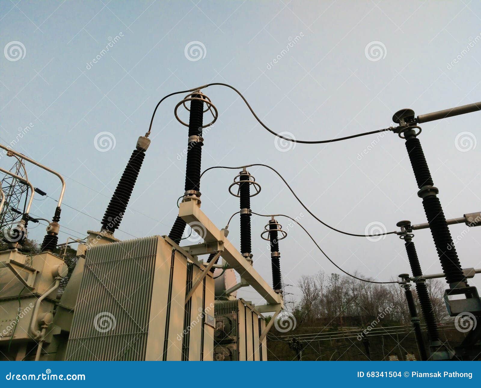 Electrical Equipments in Switchyard at Powerplant Stock Photo Image