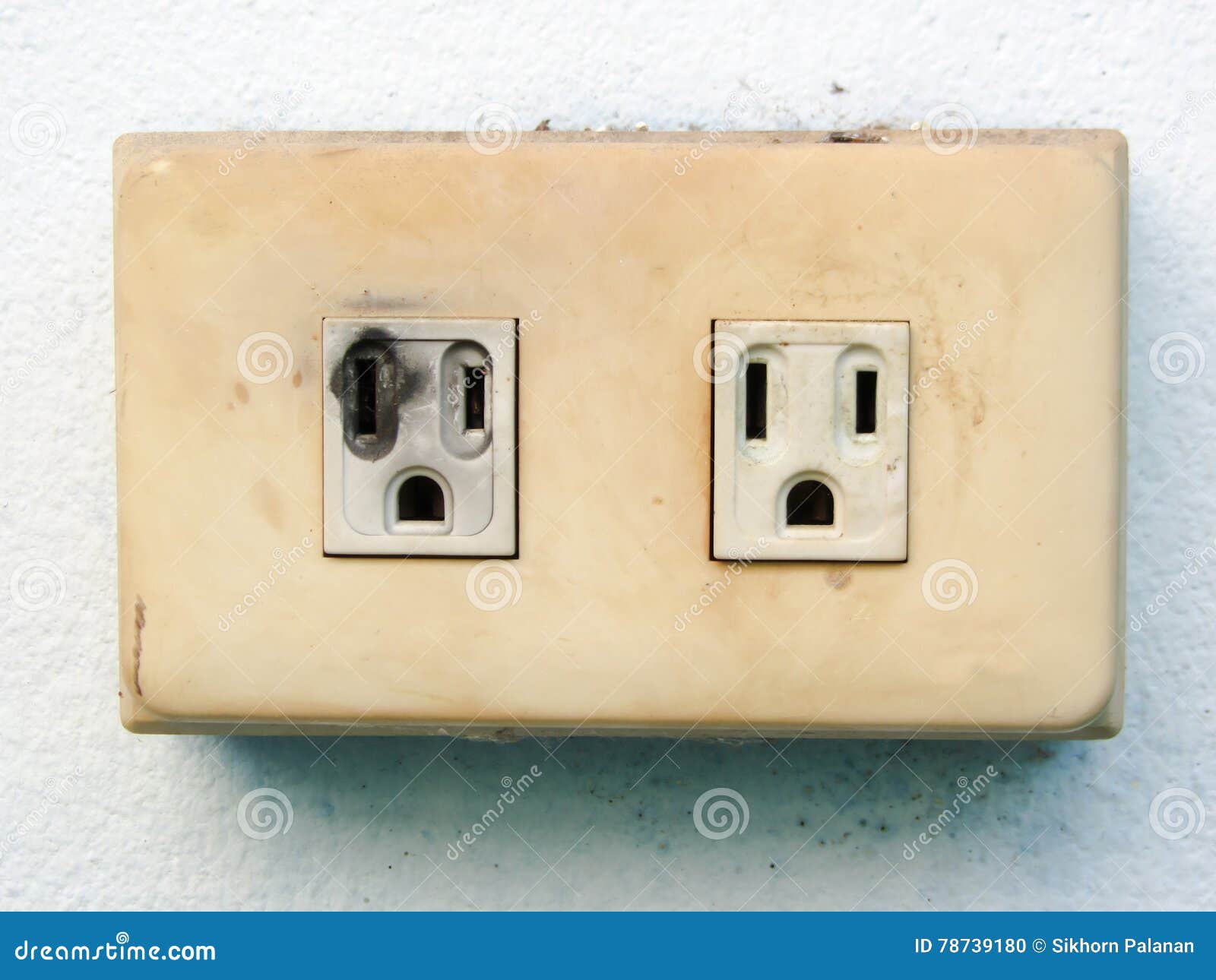 Electrical Failure in Power Outlet Stock Photo Image of electricity