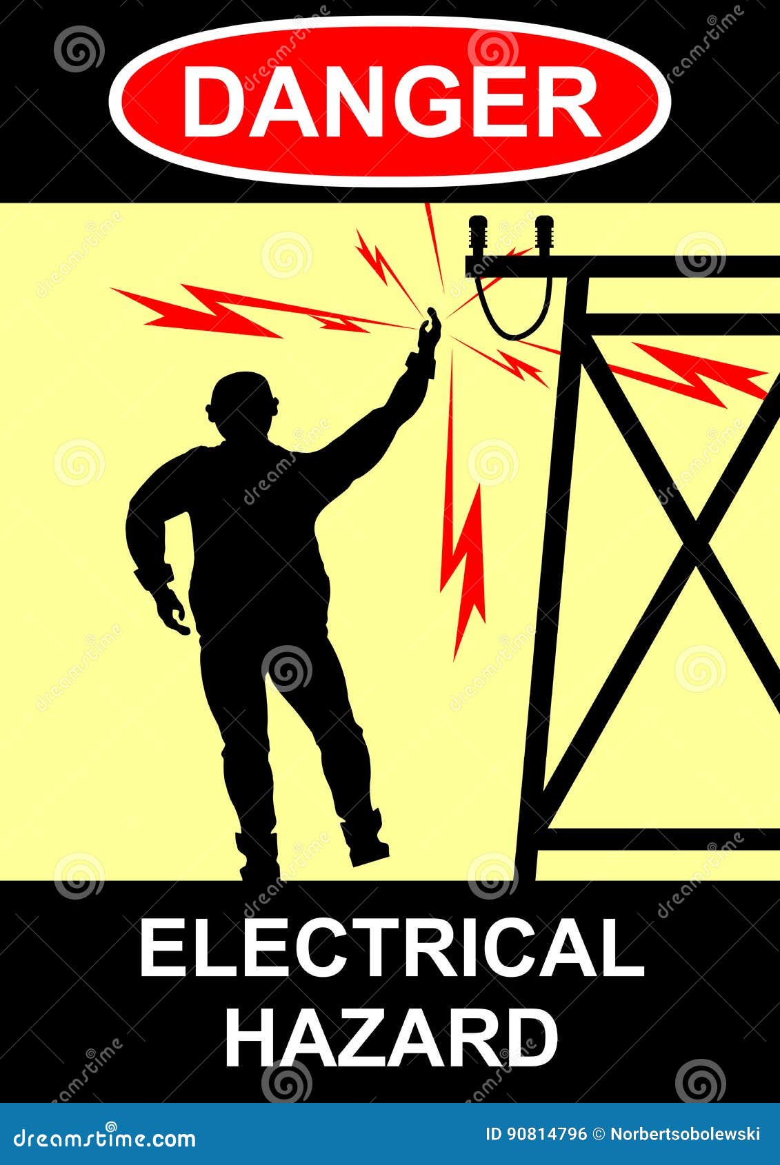 Electrical Hazards. Vector Illustration 90814796