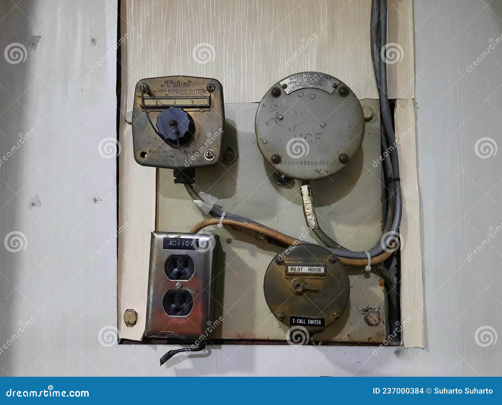 Electrical Installation of a Ship Mounted on the Ship S Wall Stock