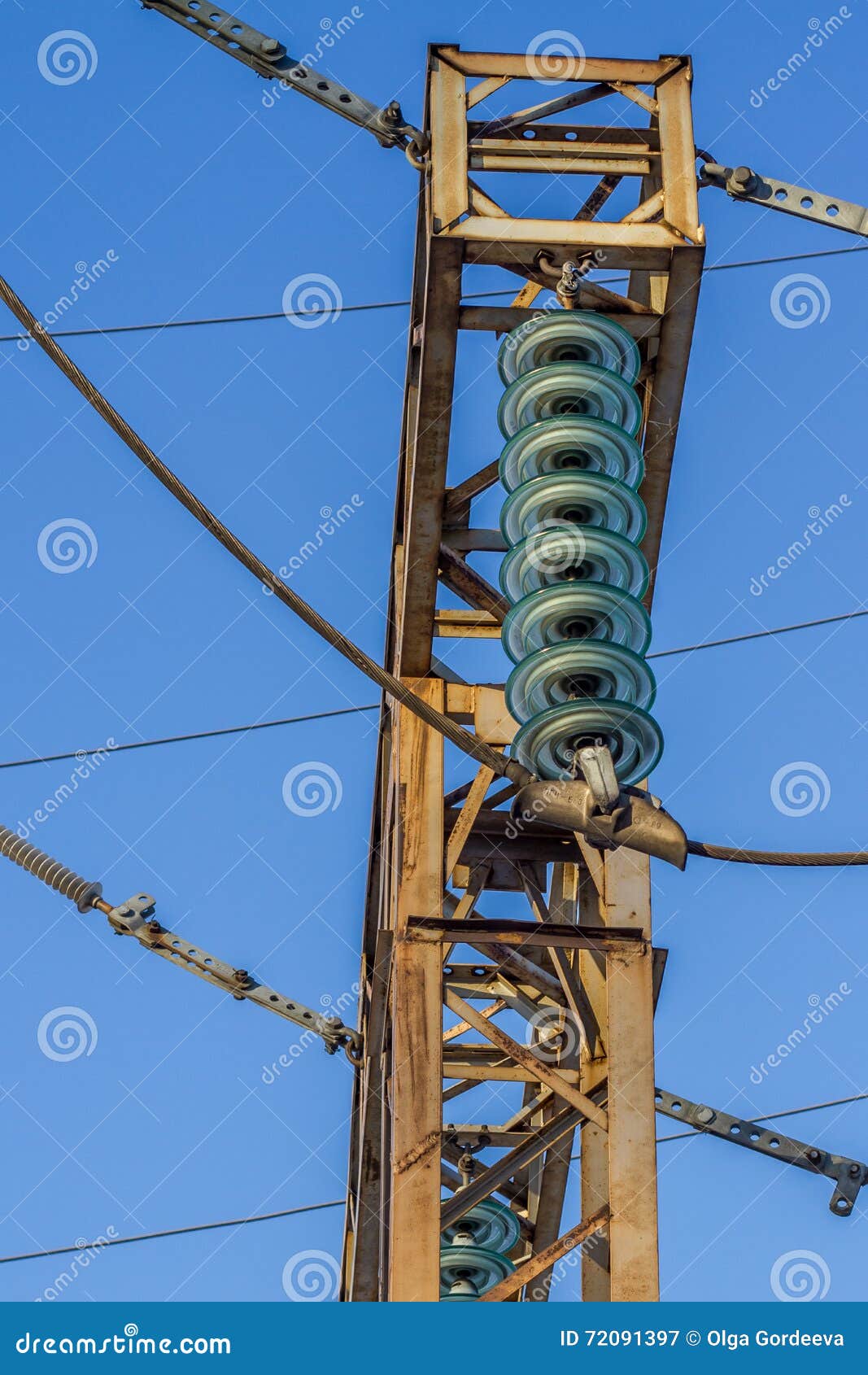 Electrical Insulator on the Wires Stock Image Image of energy, line