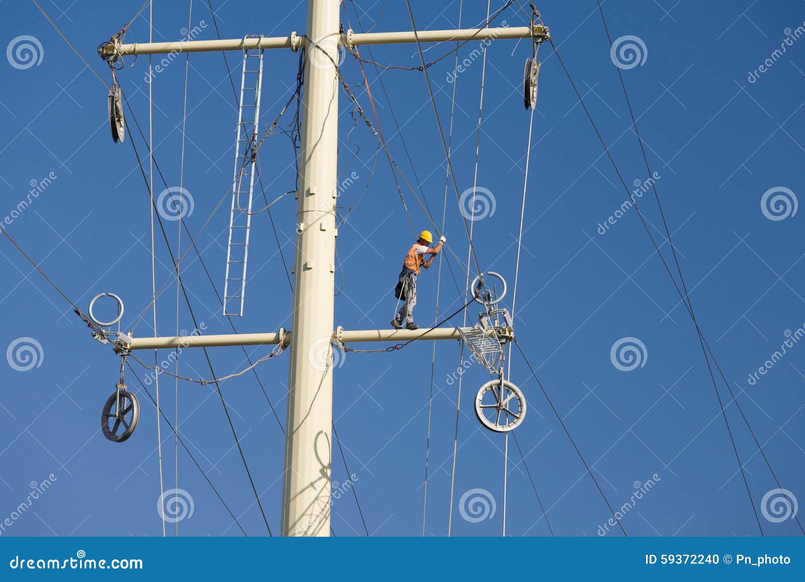 Electrical Line Maintenance Editorial Image - Image of electrician ...