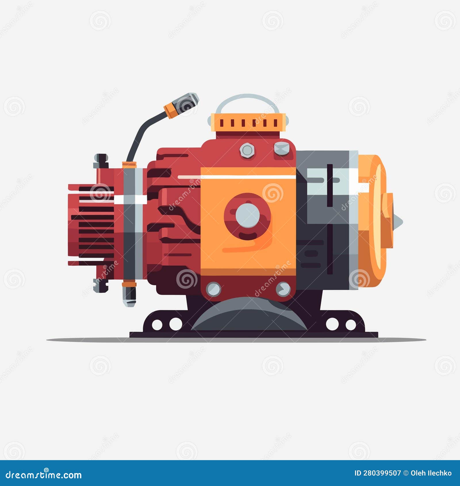 Electrical Motor Vector Isolated on White Stock Vector Illustration