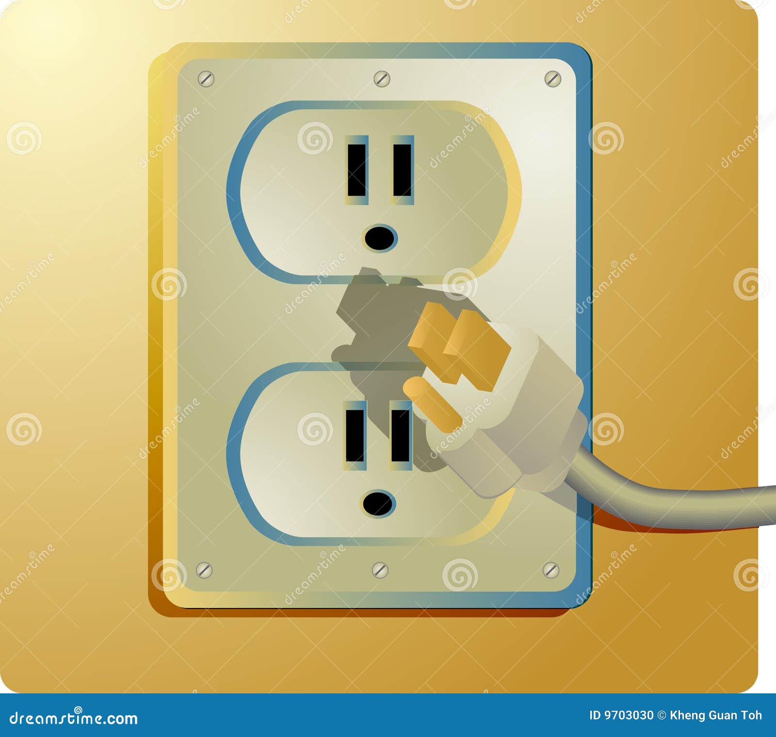 Electrical outlet stock vector. Illustration of prong - 9703030