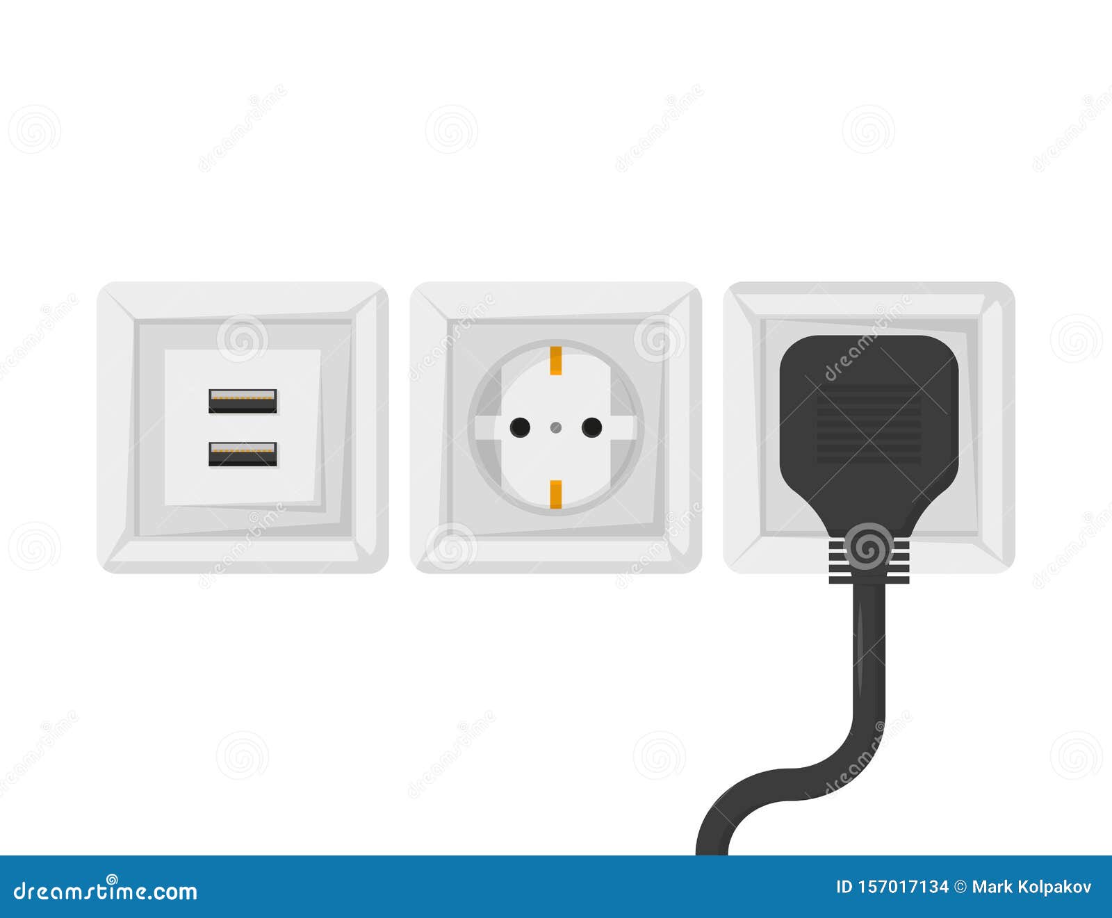 Electrical Outlet and Electrical Appliance Plug, Flat Stock
