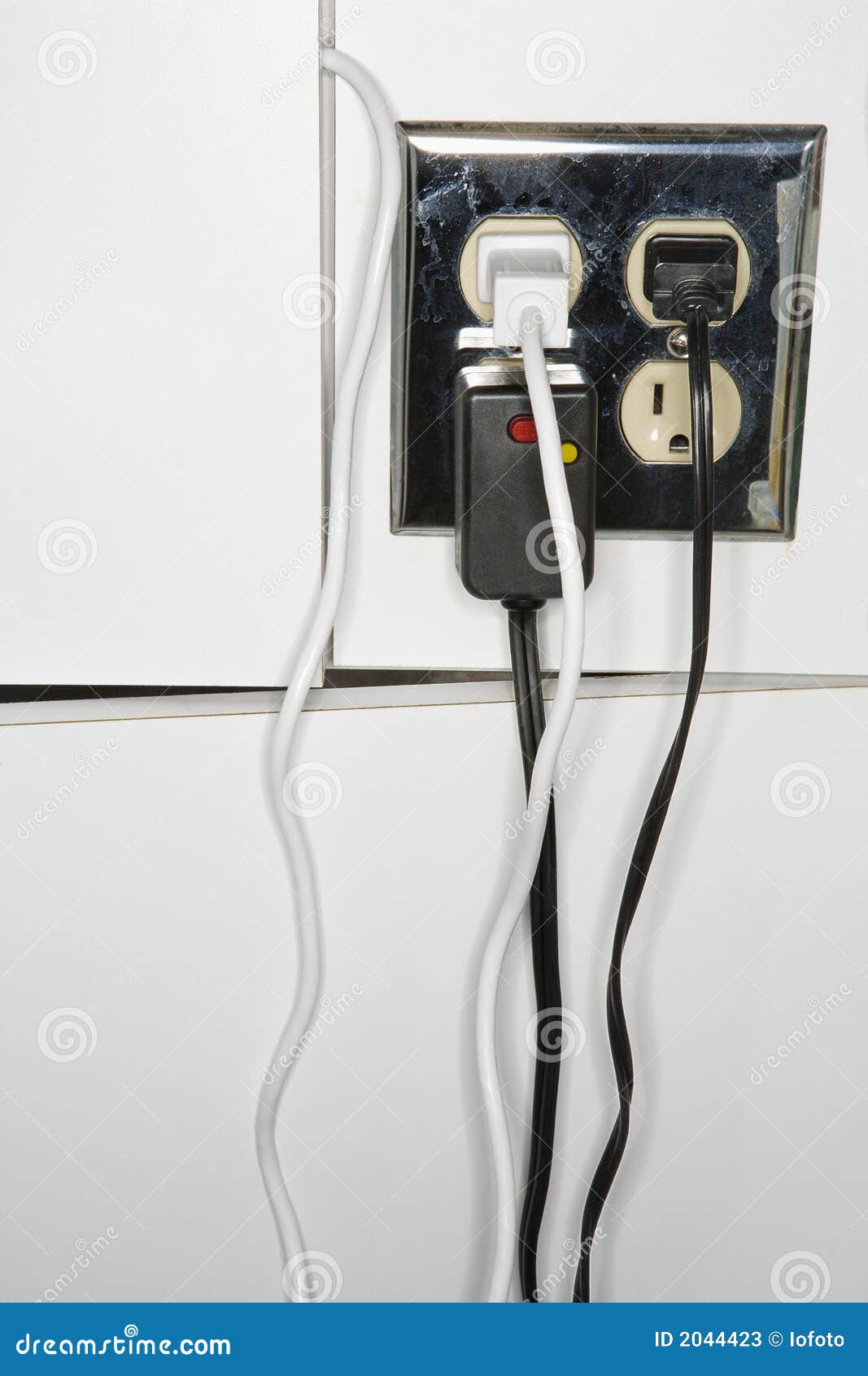 Electrical Outlet with Plugs. Stock Image Image of socket, cord 2044423