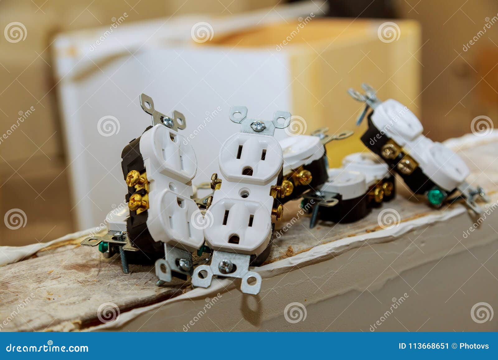 Electrical Outlet Replacement and Repair Stock Image Image of